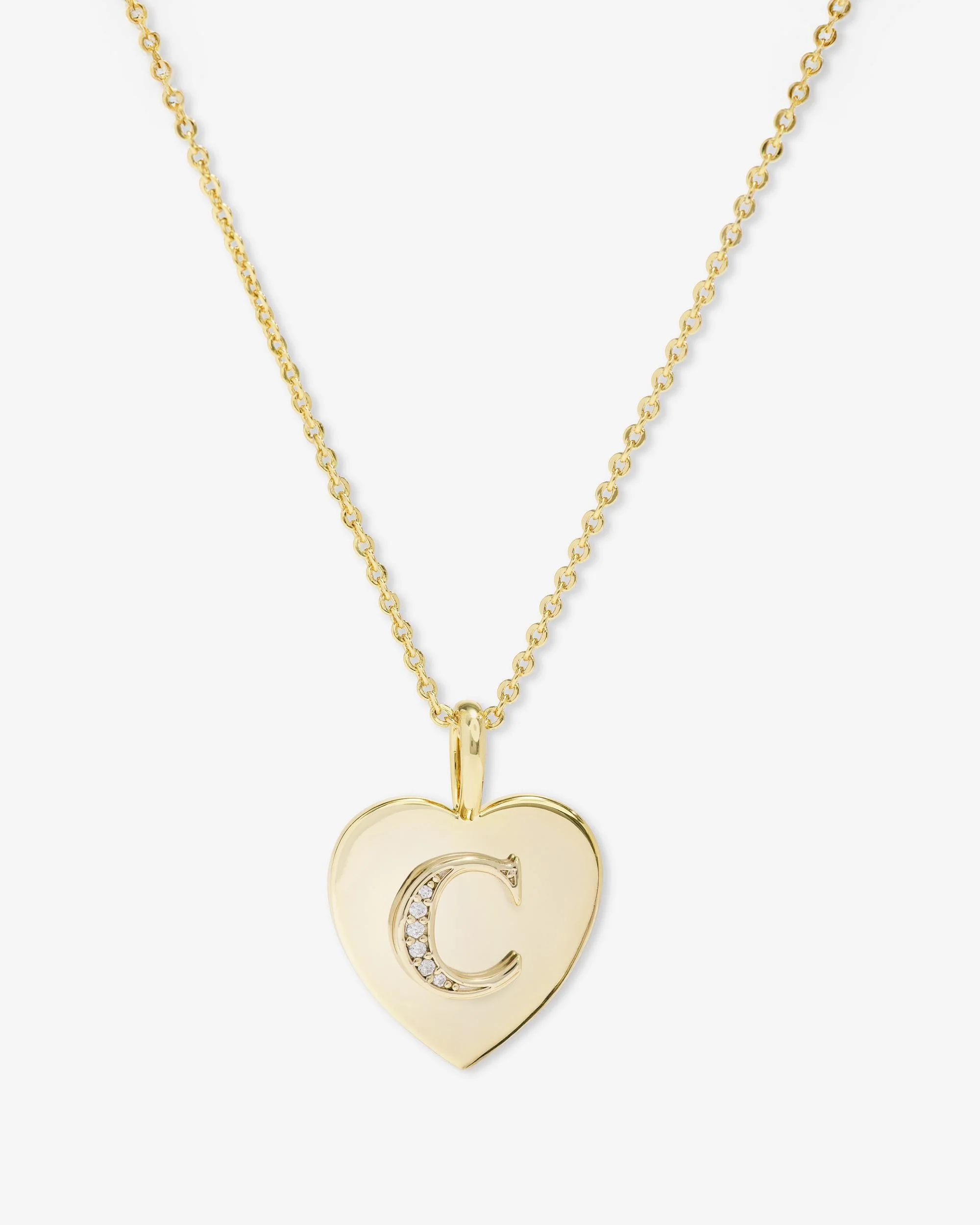 Love Letters Pendant Necklace - Gold|White Diamondettes - Image 3