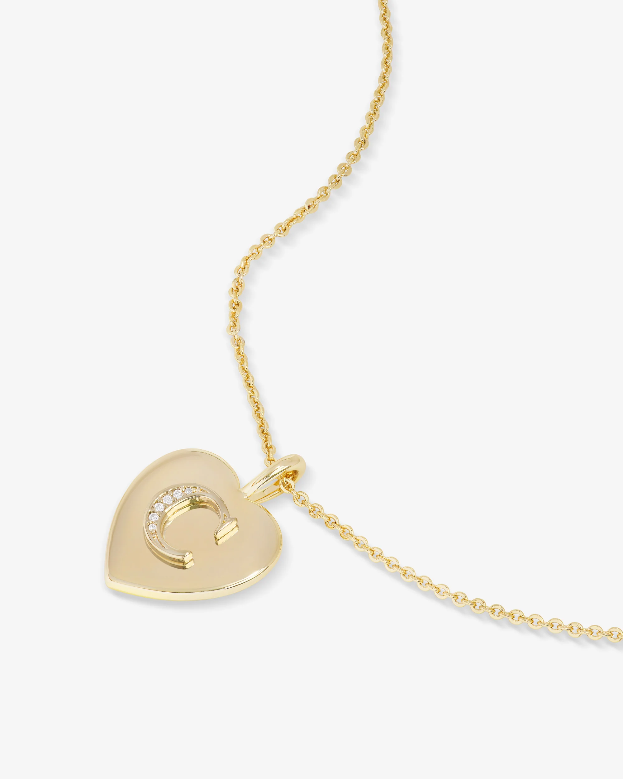 Love Letters Pendant Necklace - Gold|White Diamondettes - Image 30
