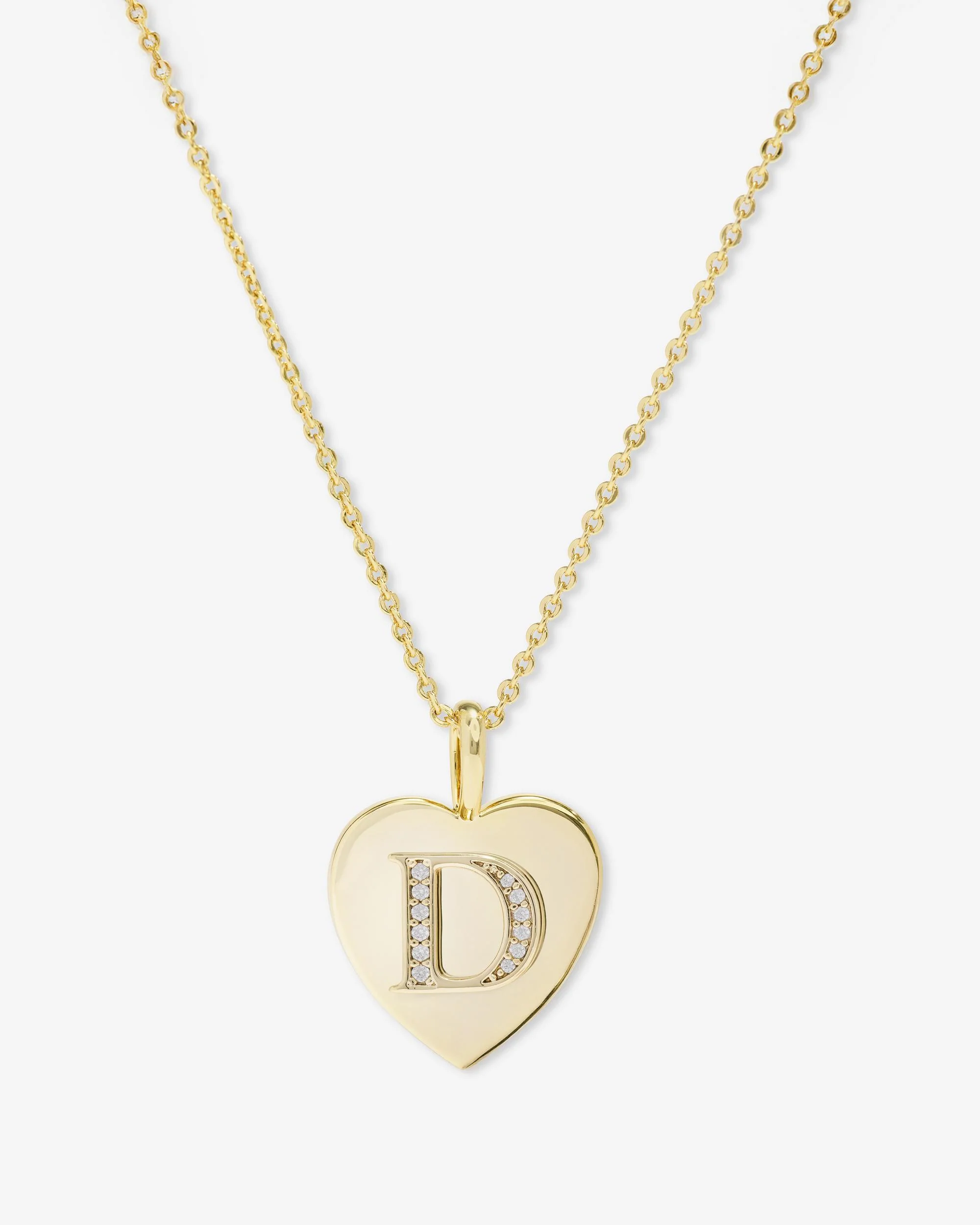 Love Letters Pendant Necklace - Gold|White Diamondettes - Image 4