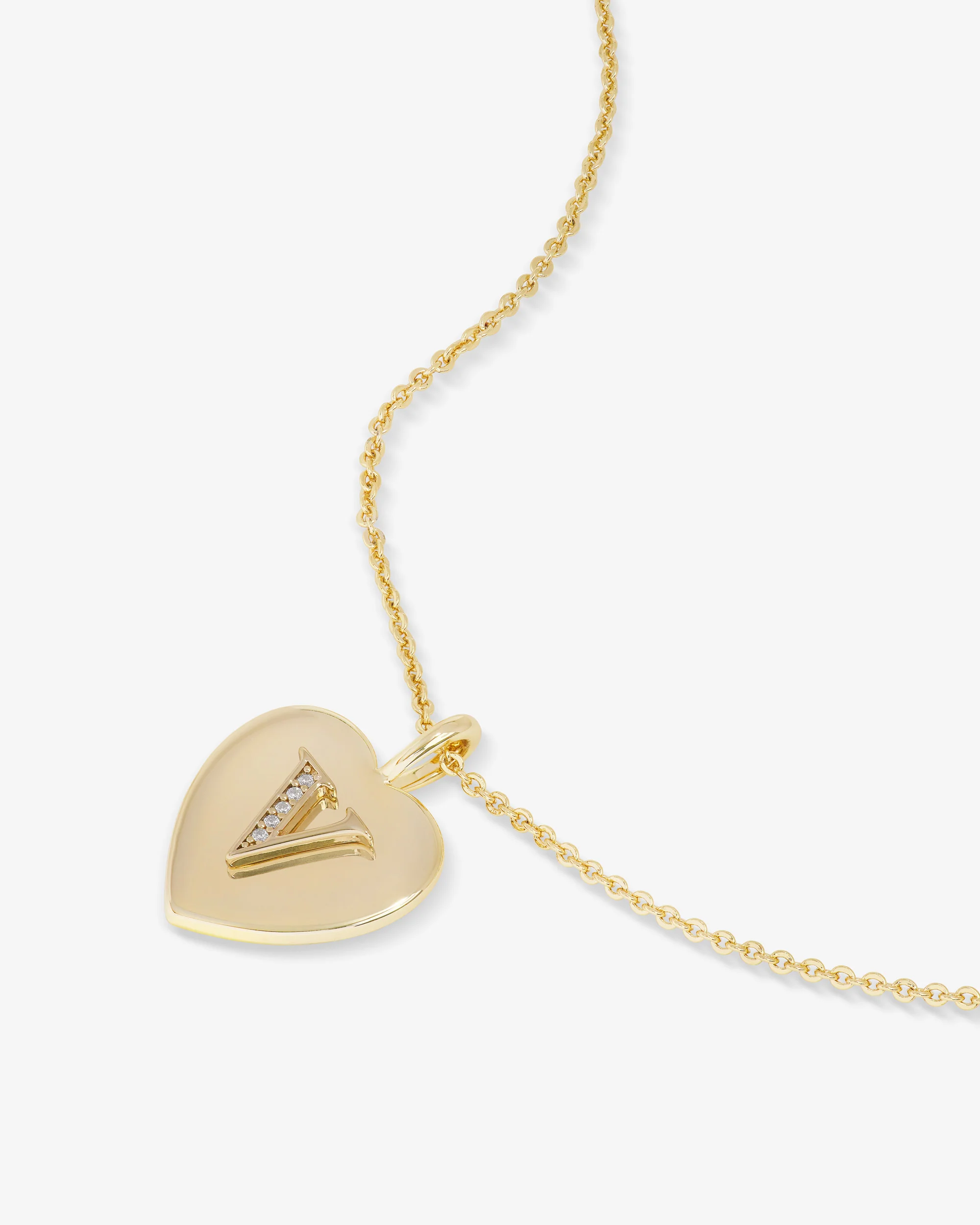 Love Letters Pendant Necklace - Gold|White Diamondettes - Image 49