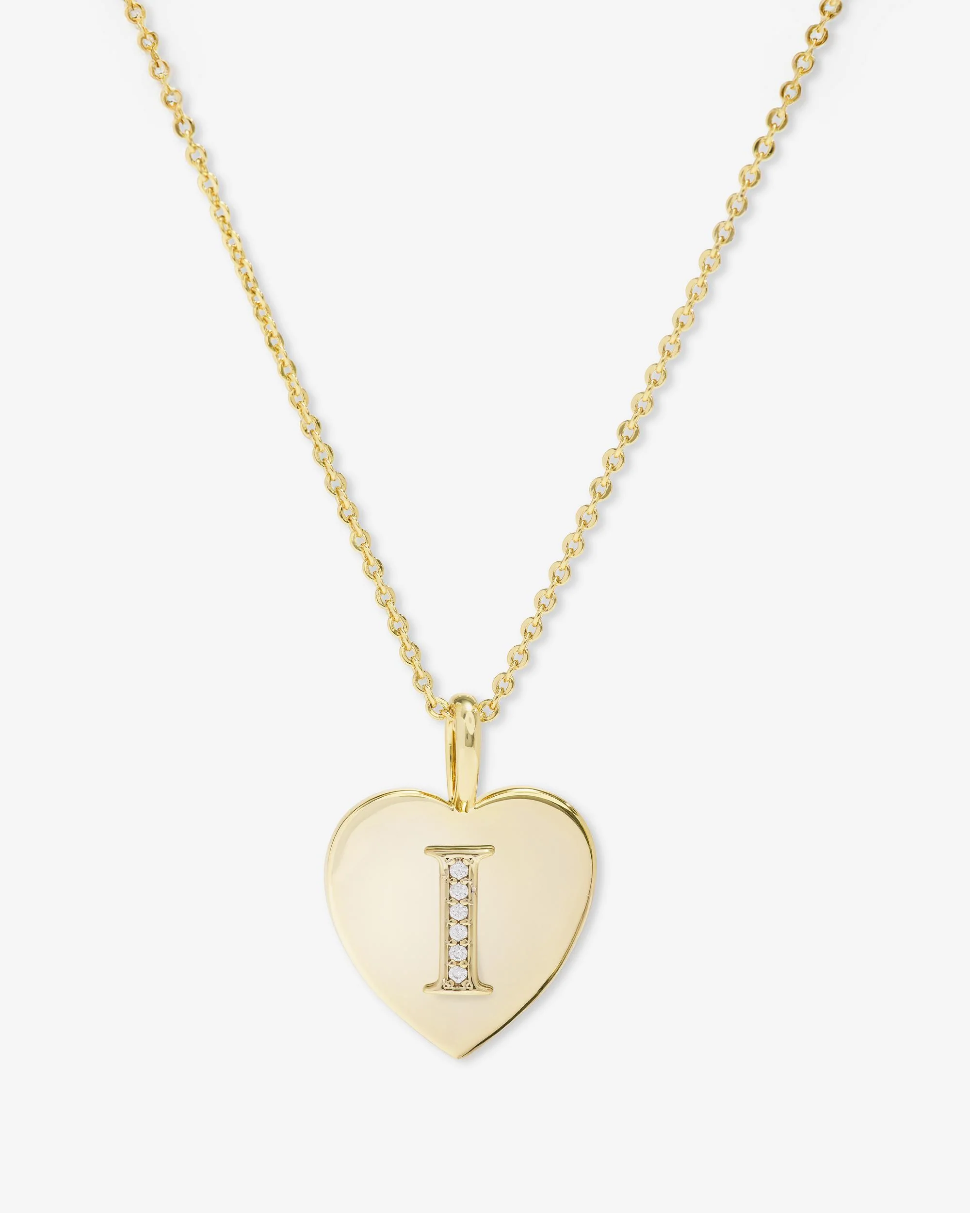 Love Letters Pendant Necklace - Gold|White Diamondettes - Image 9