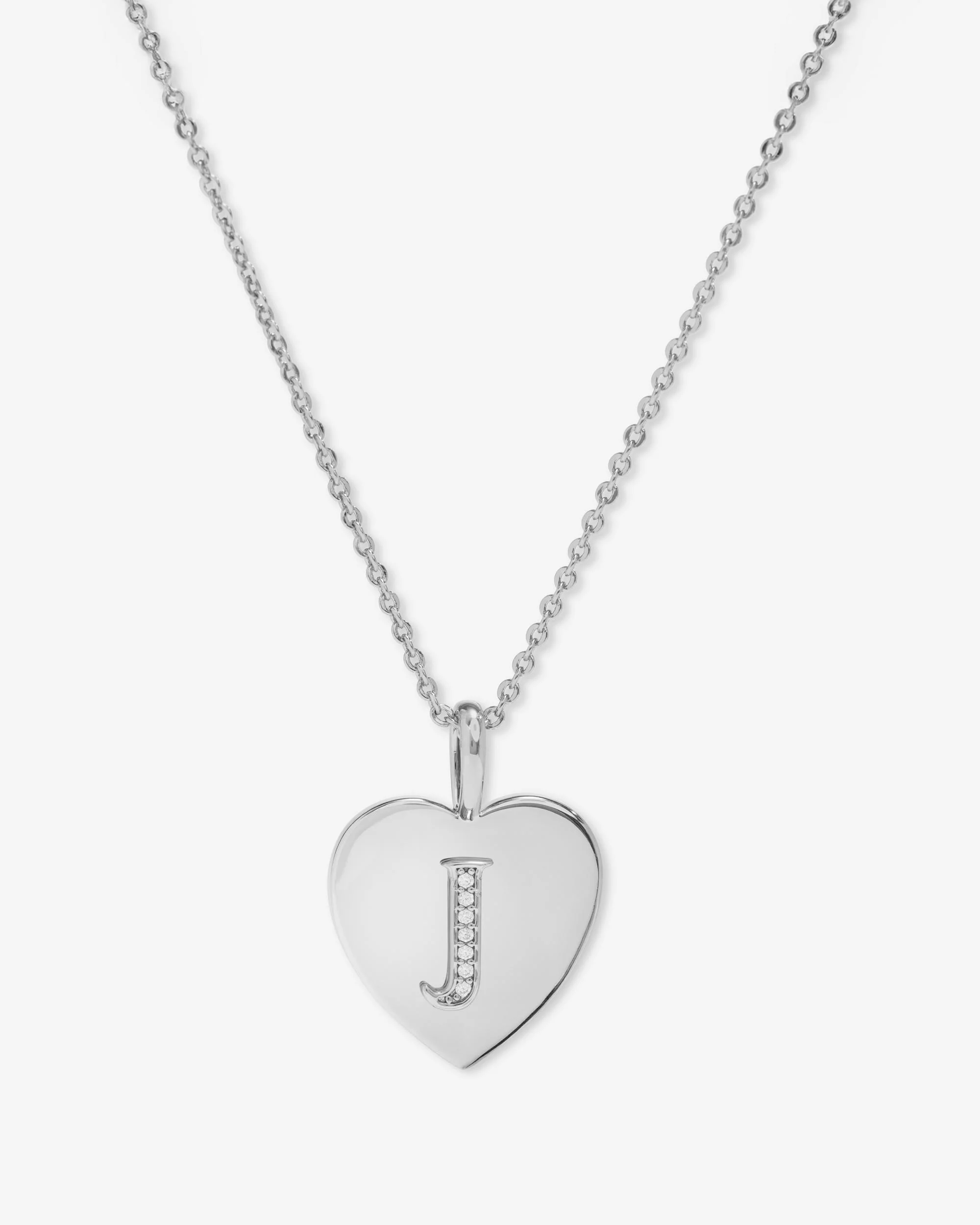 Love Letters Pendant Necklace - Silver|White Diamondettes - Image 10