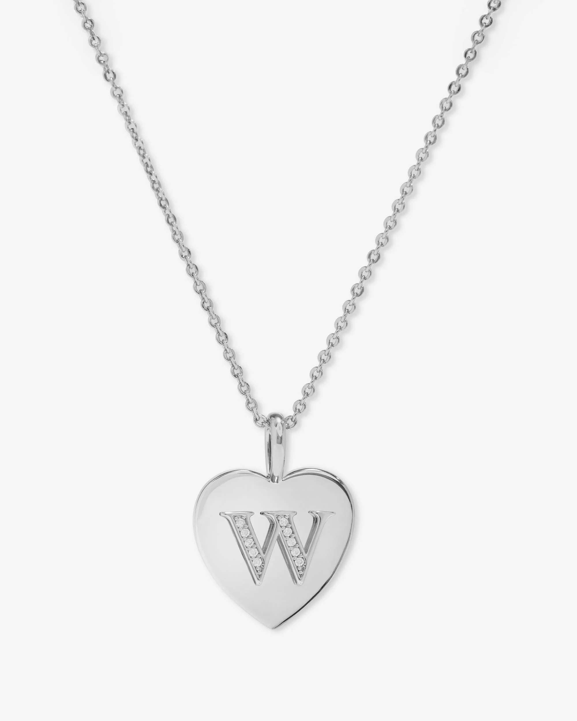 Love Letters Pendant Necklace - Silver|White Diamondettes - Image 23