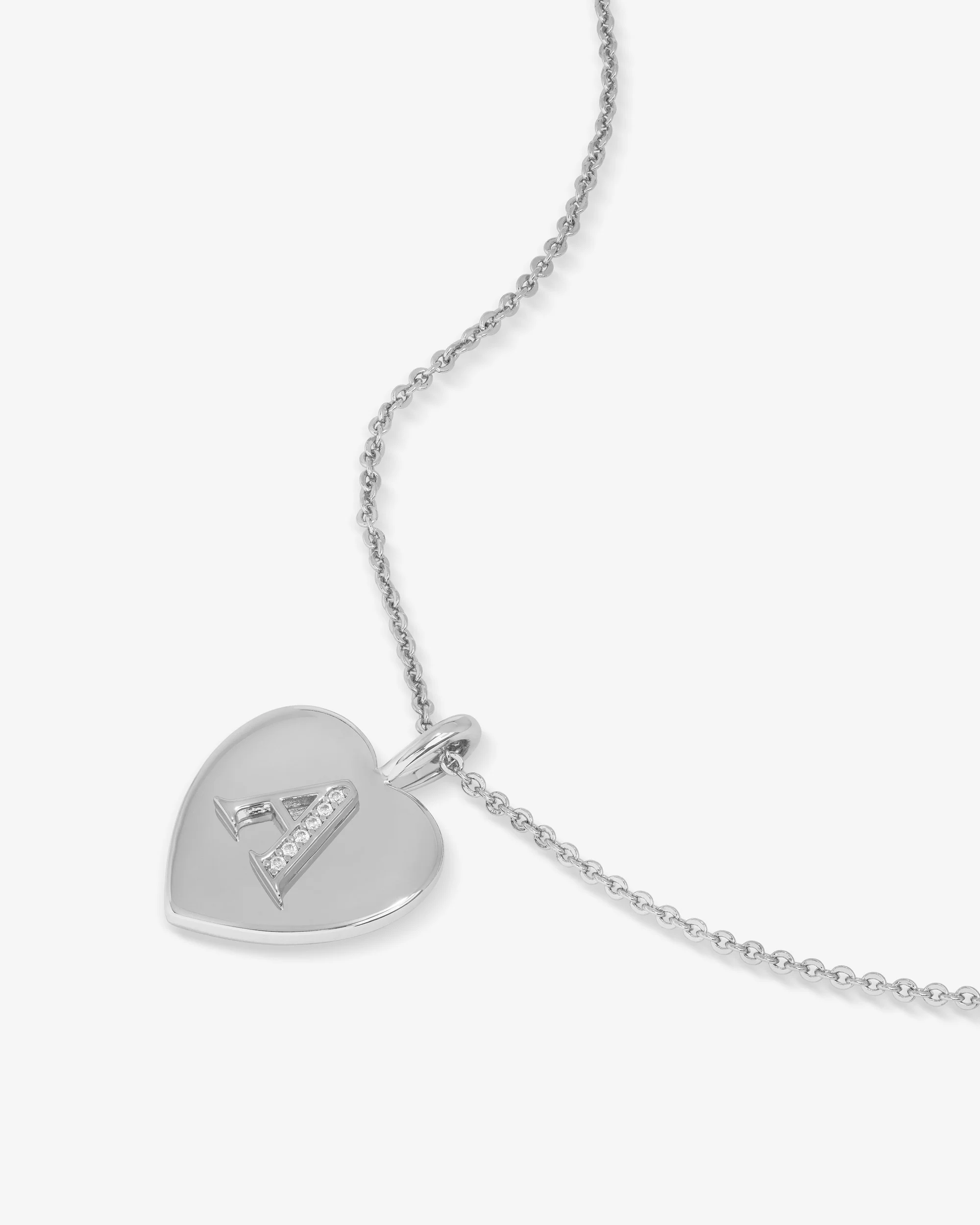 Love Letters Pendant Necklace - Silver|White Diamondettes - Image 28