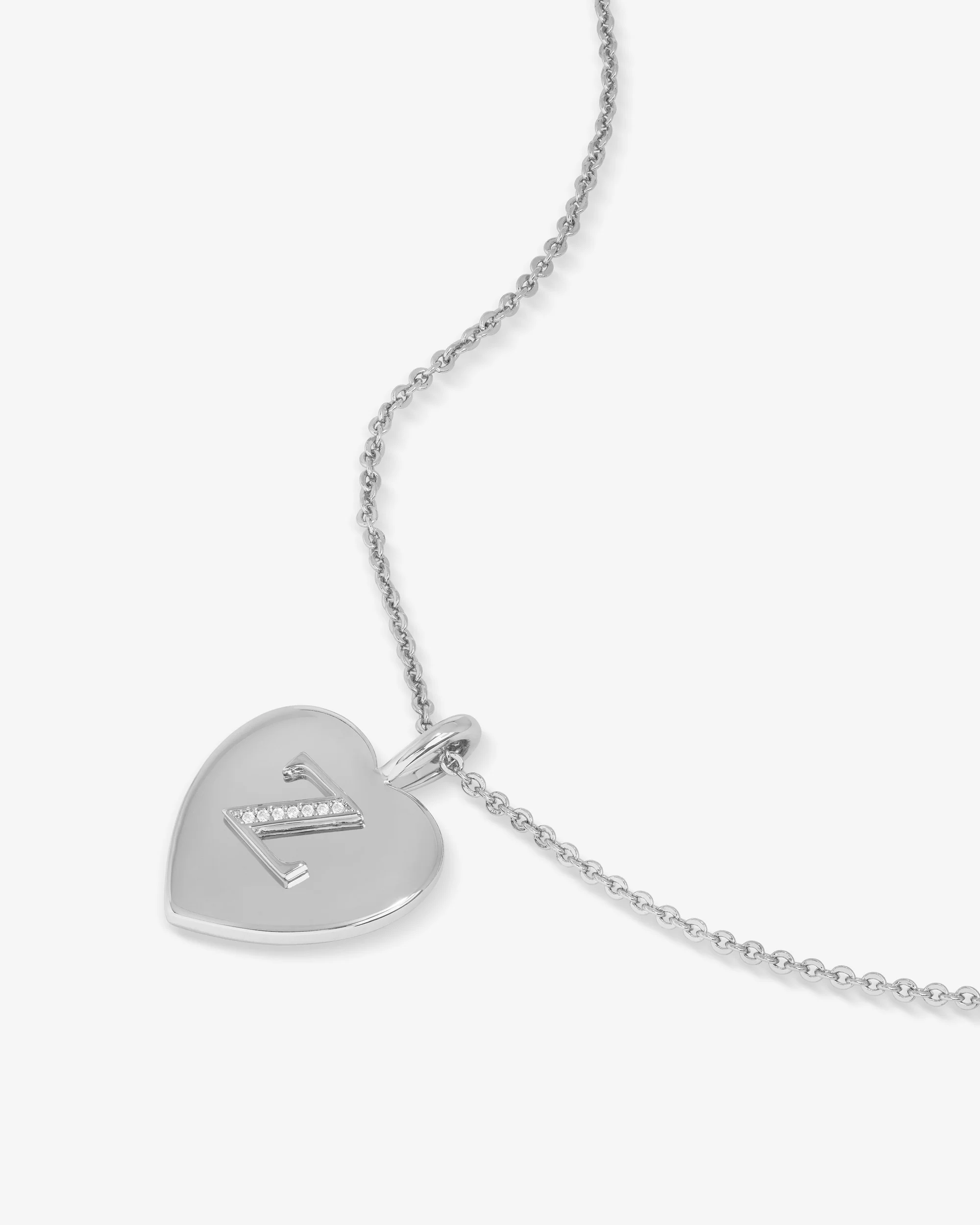 Love Letters Pendant Necklace - Silver|White Diamondettes - Image 53