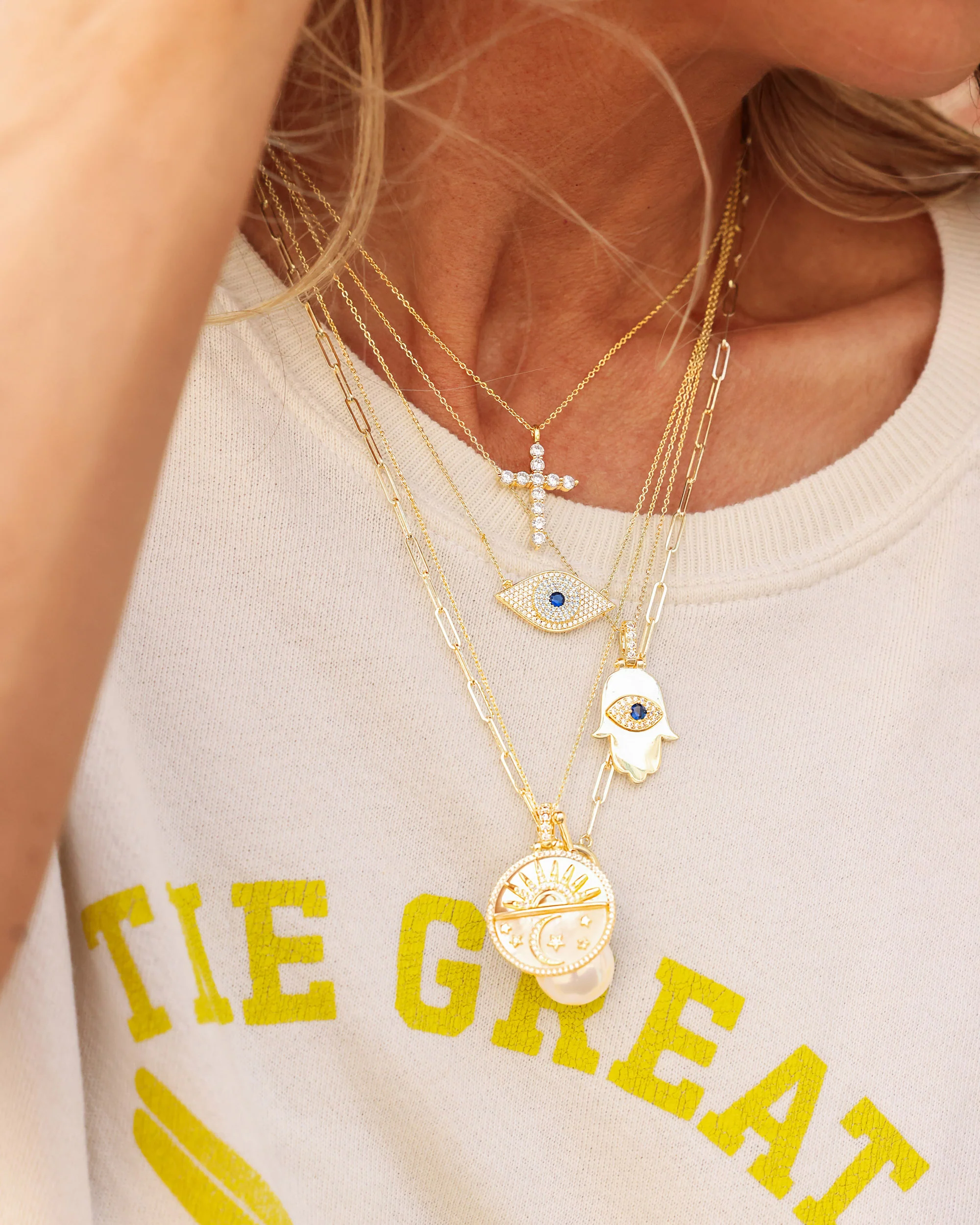 New Beginnings Medallion Necklace - Silver|White Diamondettes - Image 6