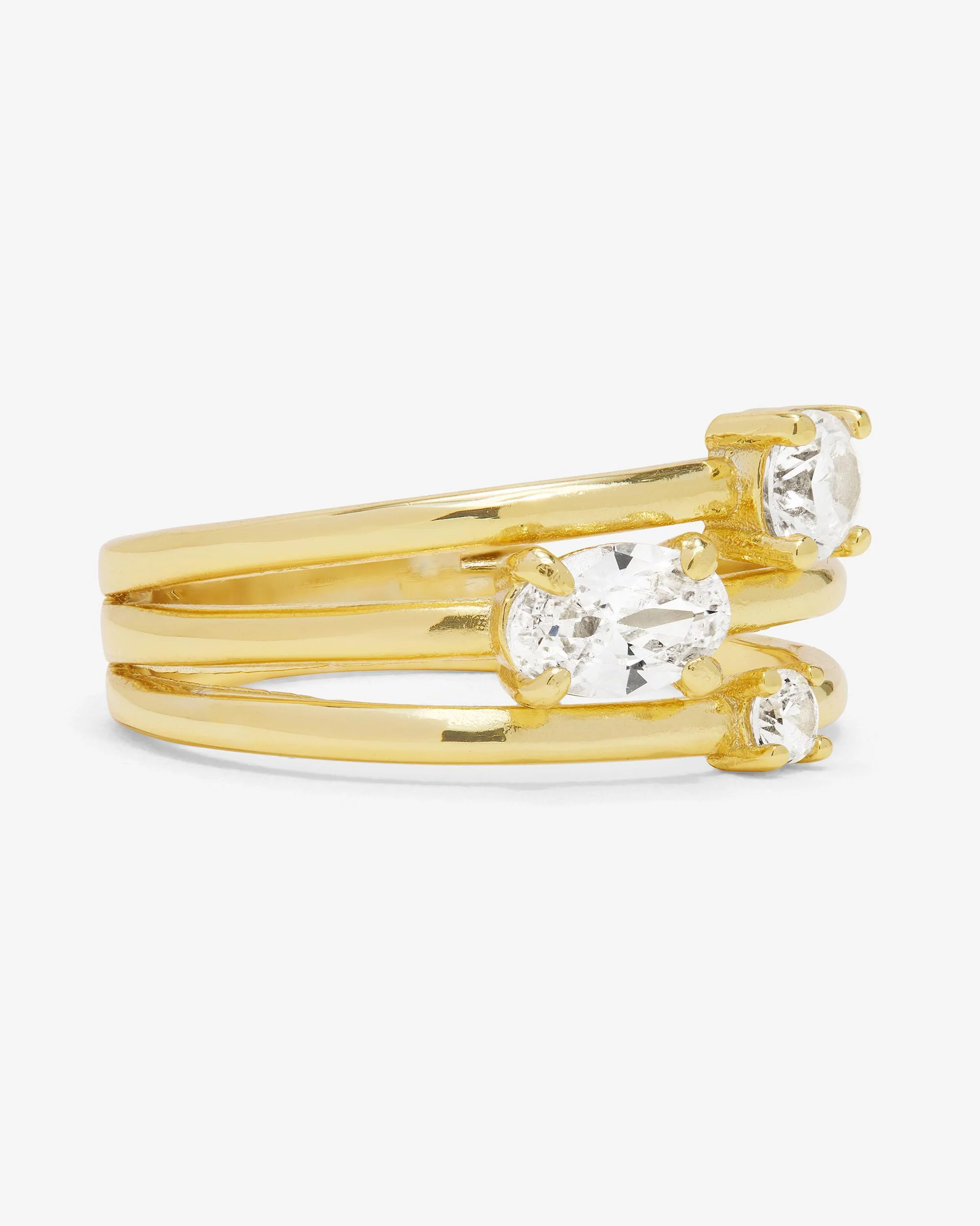 Nina Stacked Ring - Gold|White Diamondettes - Image 3