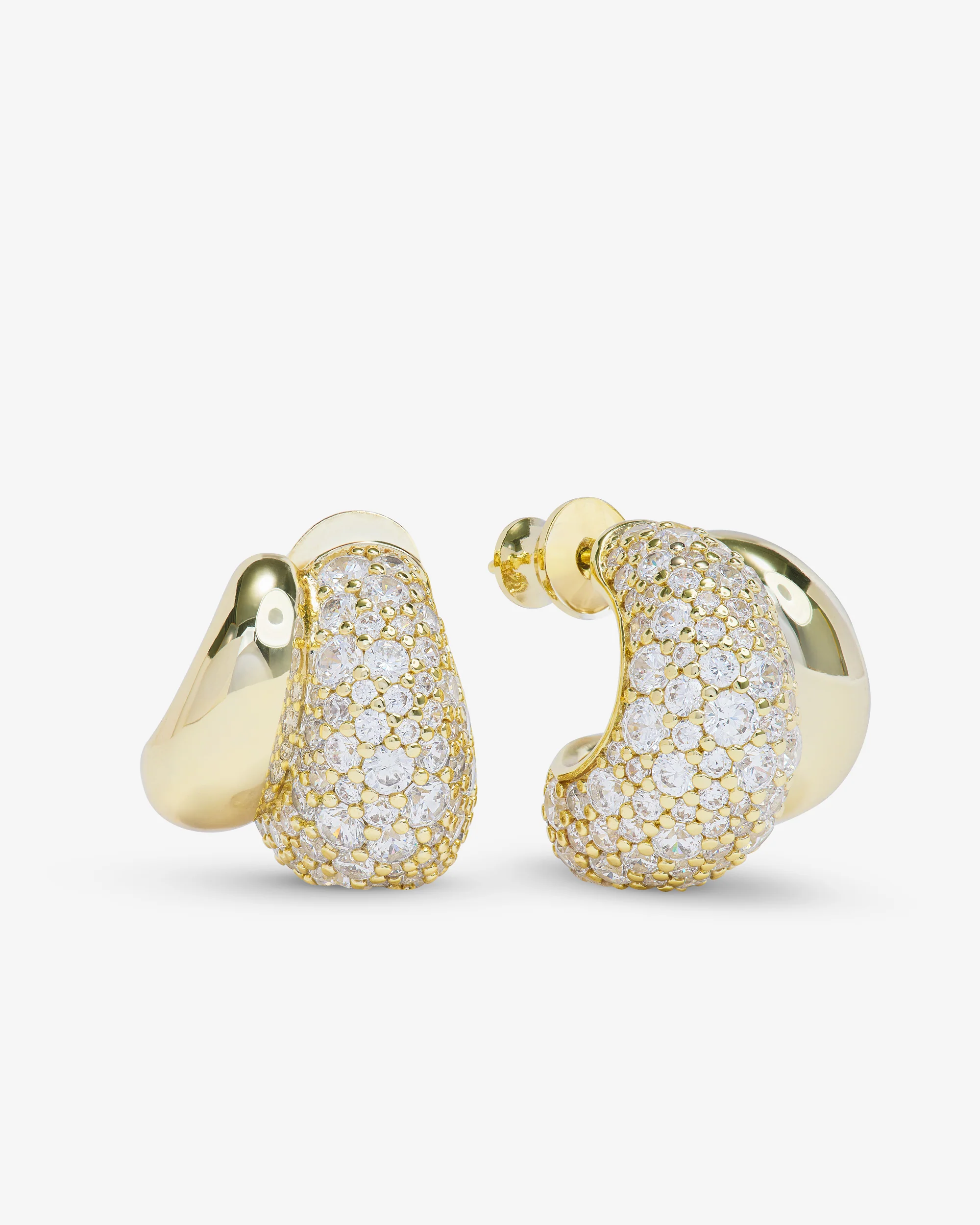 Norah Pavé Double Hoop - Gold|White Diamondettes