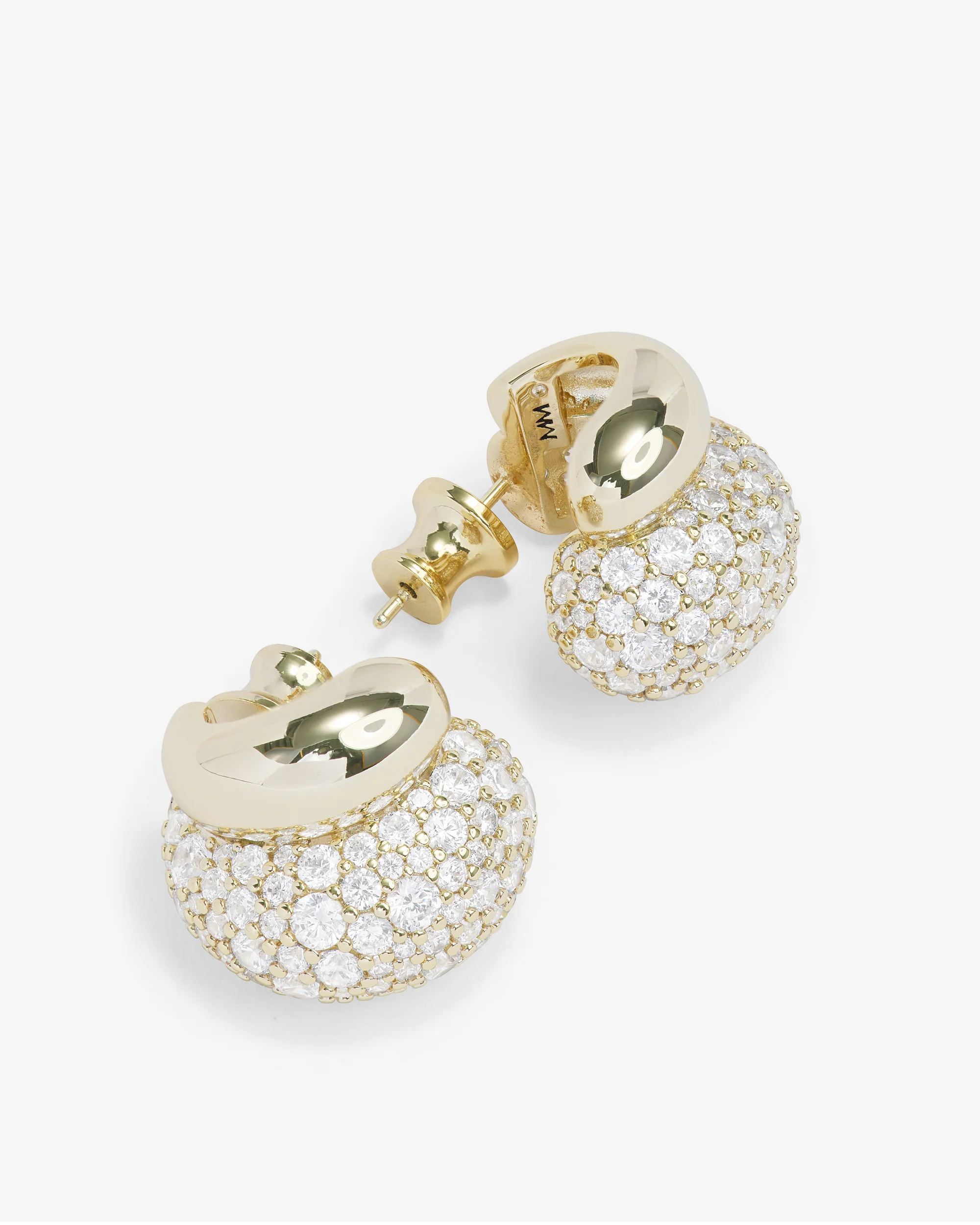 Norah Pavé Double Hoop - Gold|White Diamondettes - Image 3