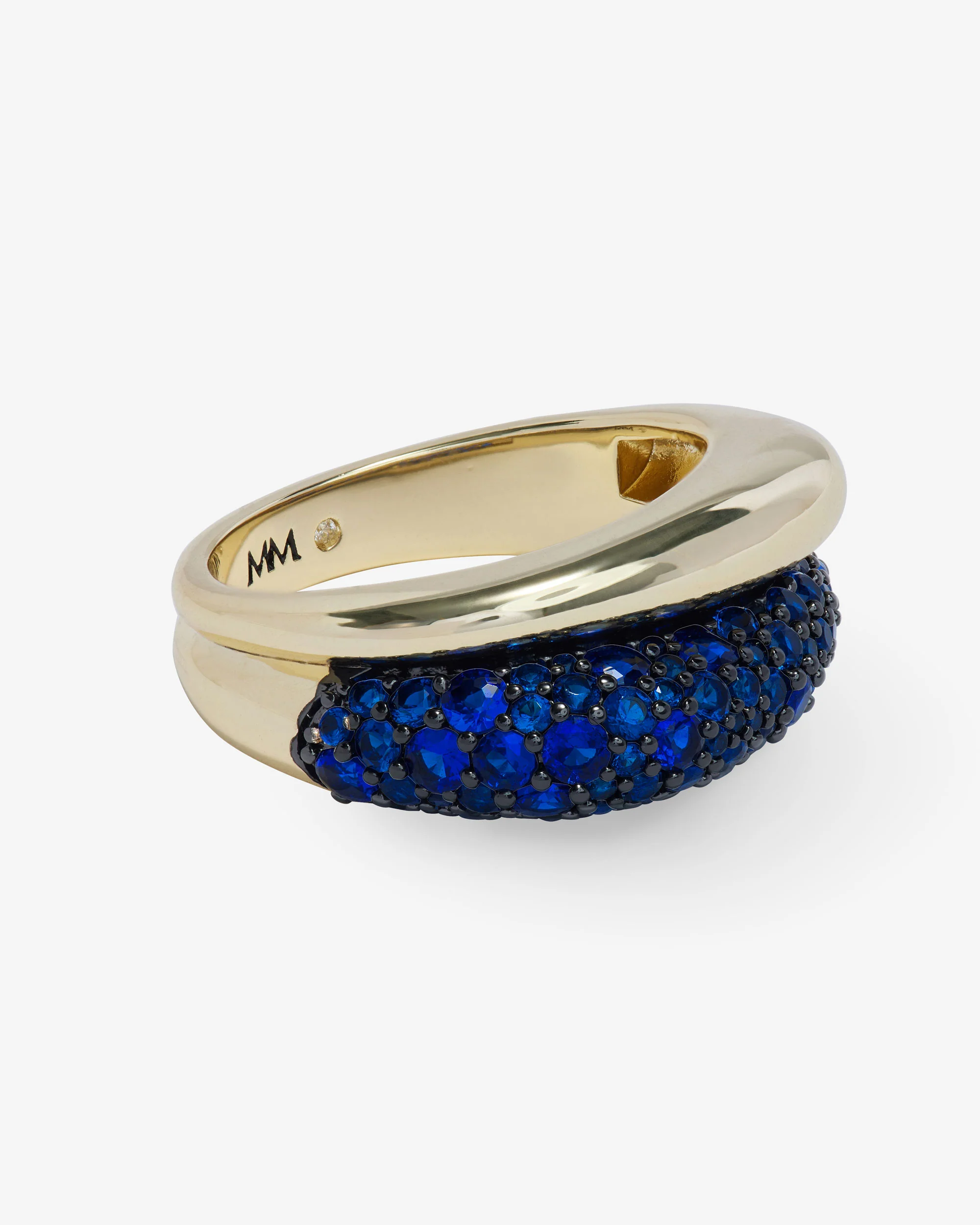 Norah Pavé Double Ring - Gold|Blue Sapphire - Image 3