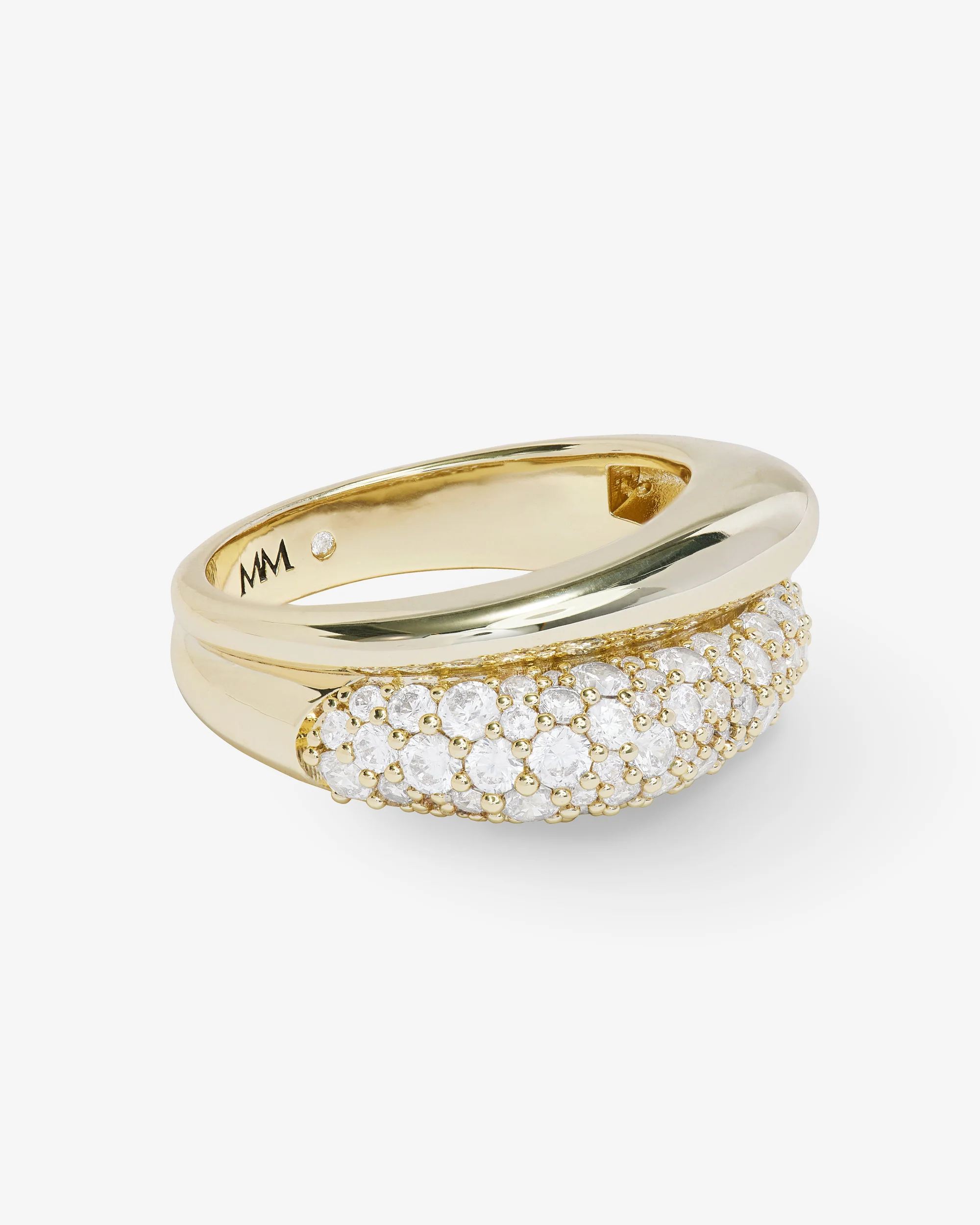 Norah Pavé Double Ring - Gold|White Diamondettes - Image 3