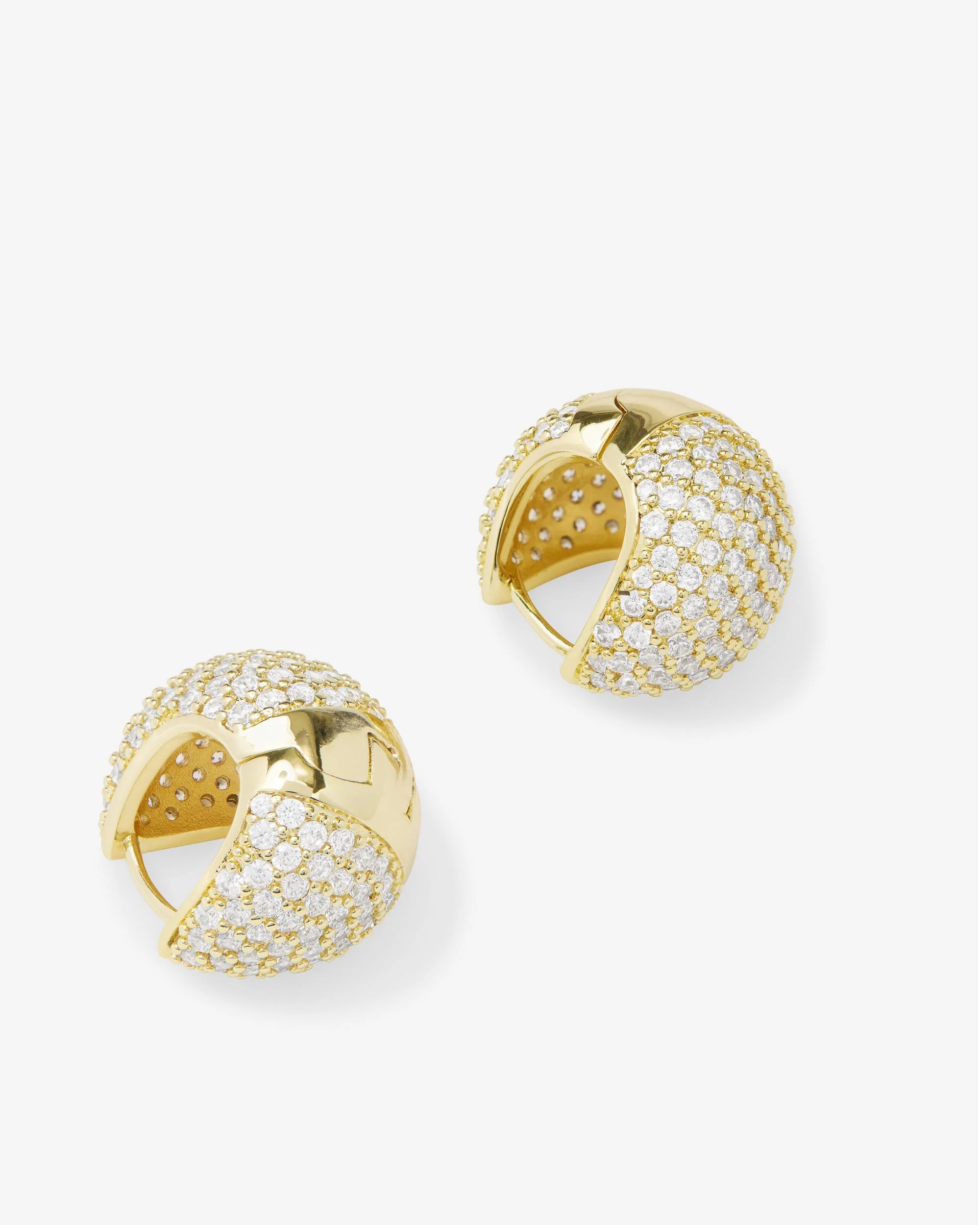Norah Pavé Earrings - Gold|White Diamondettes - Image 3