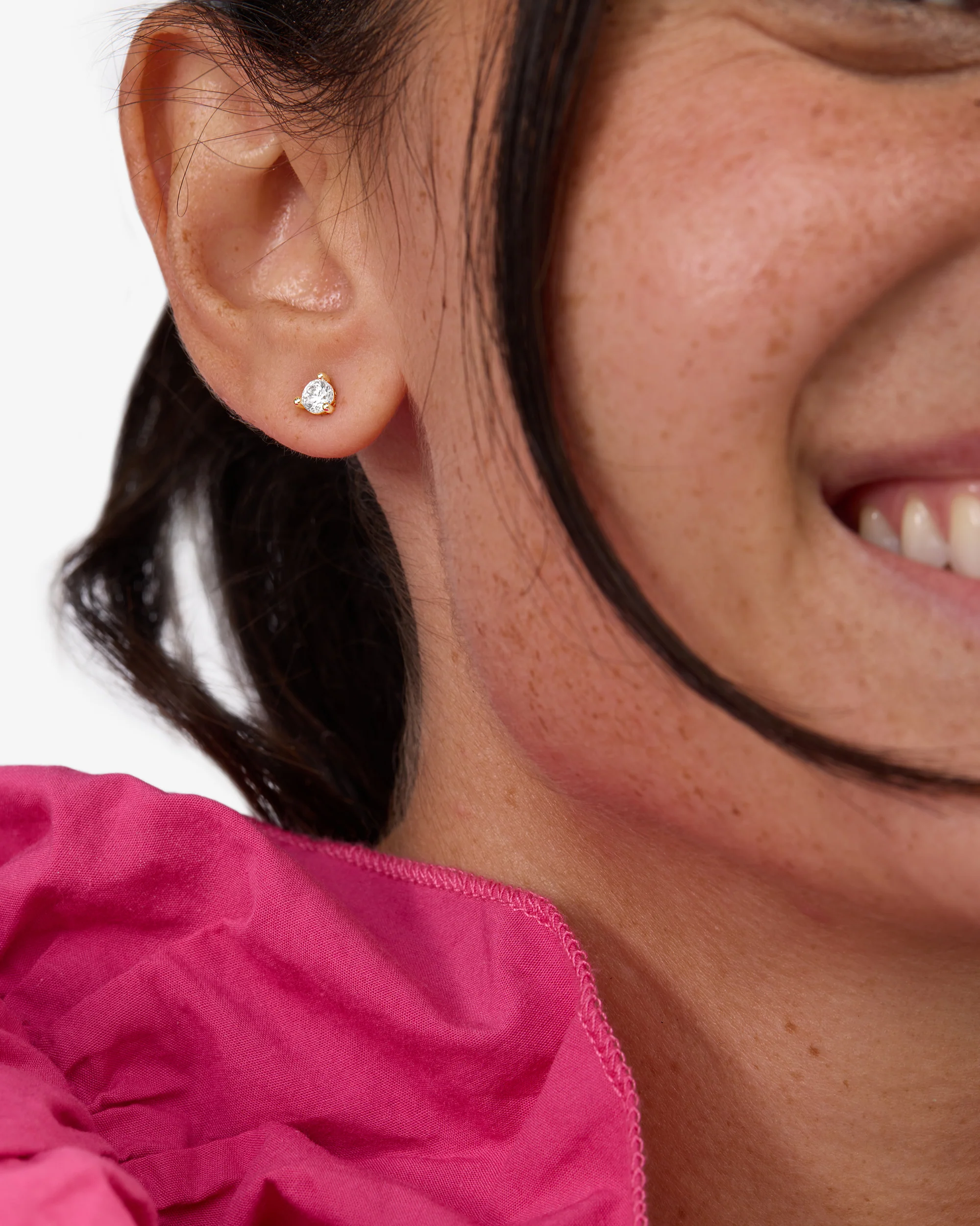 Not Your Basic 4mm Studs - Gold|White Diamondettes - Image 2