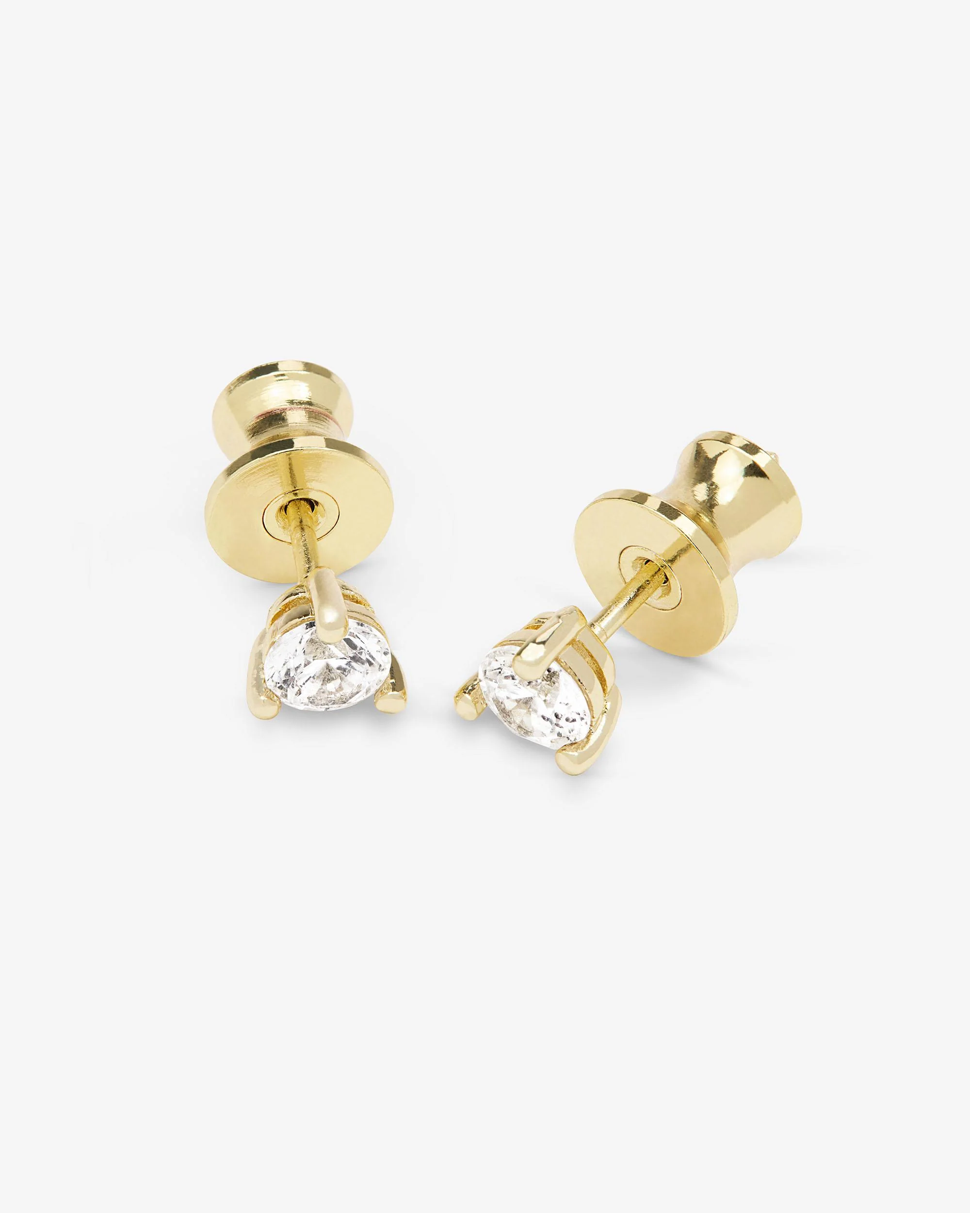 Not Your Basic 4mm Studs - Gold|White Diamondettes - Image 3