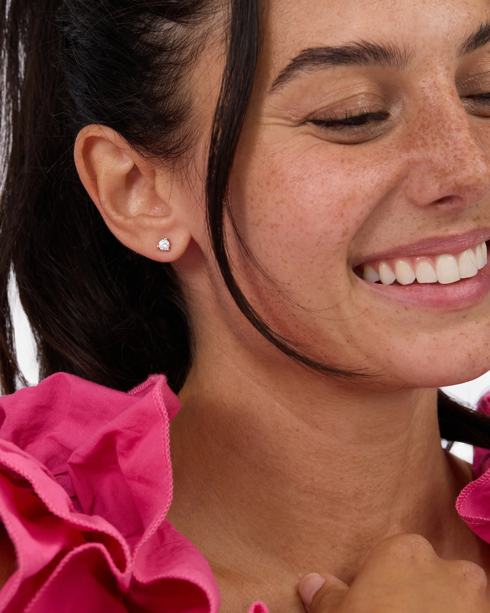 Not Your Basic 4mm Studs - Silver|White Diamondettes - Image 2