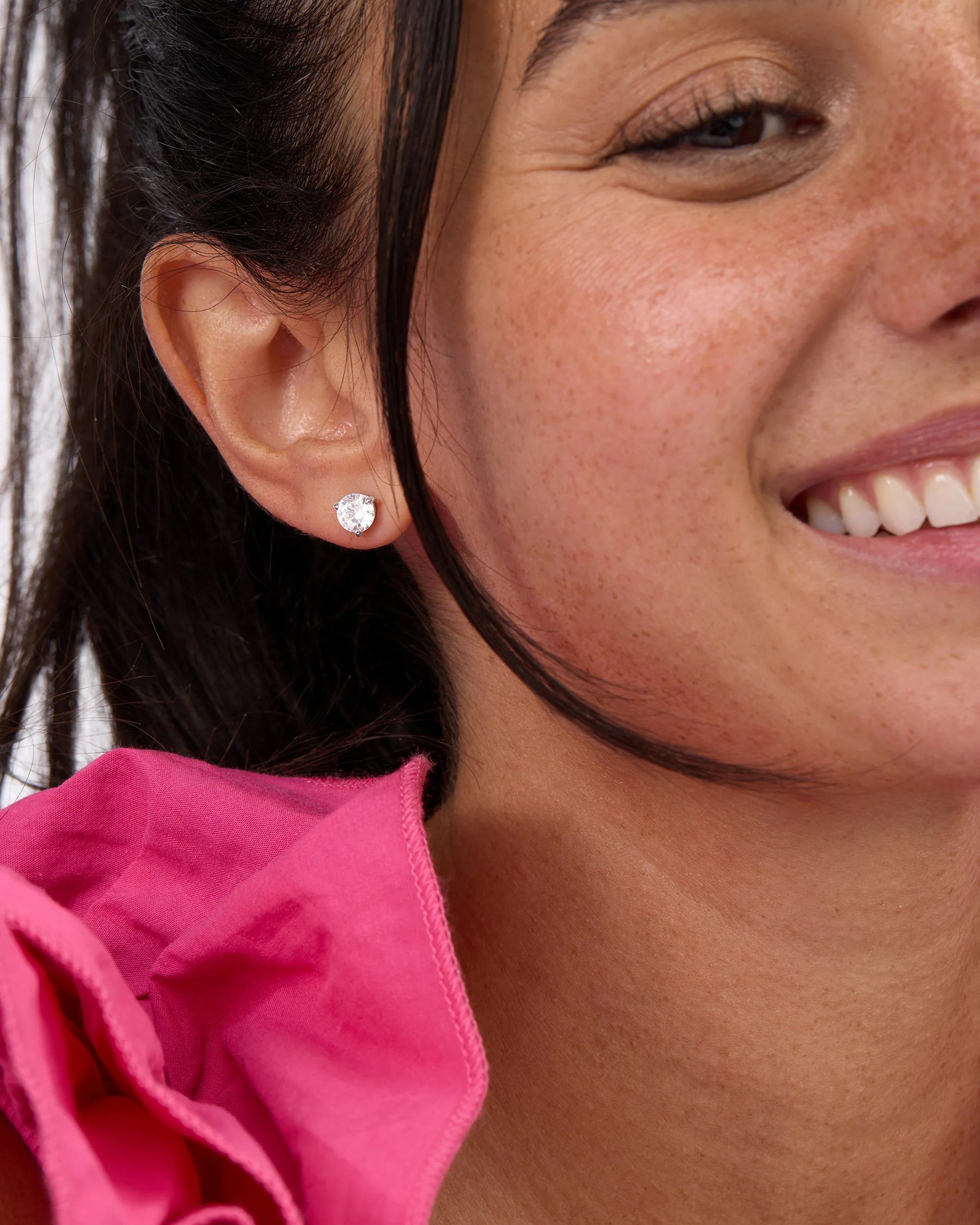 Not Your Basic 6mm Studs - Silver|White Diamondettes - Image 2