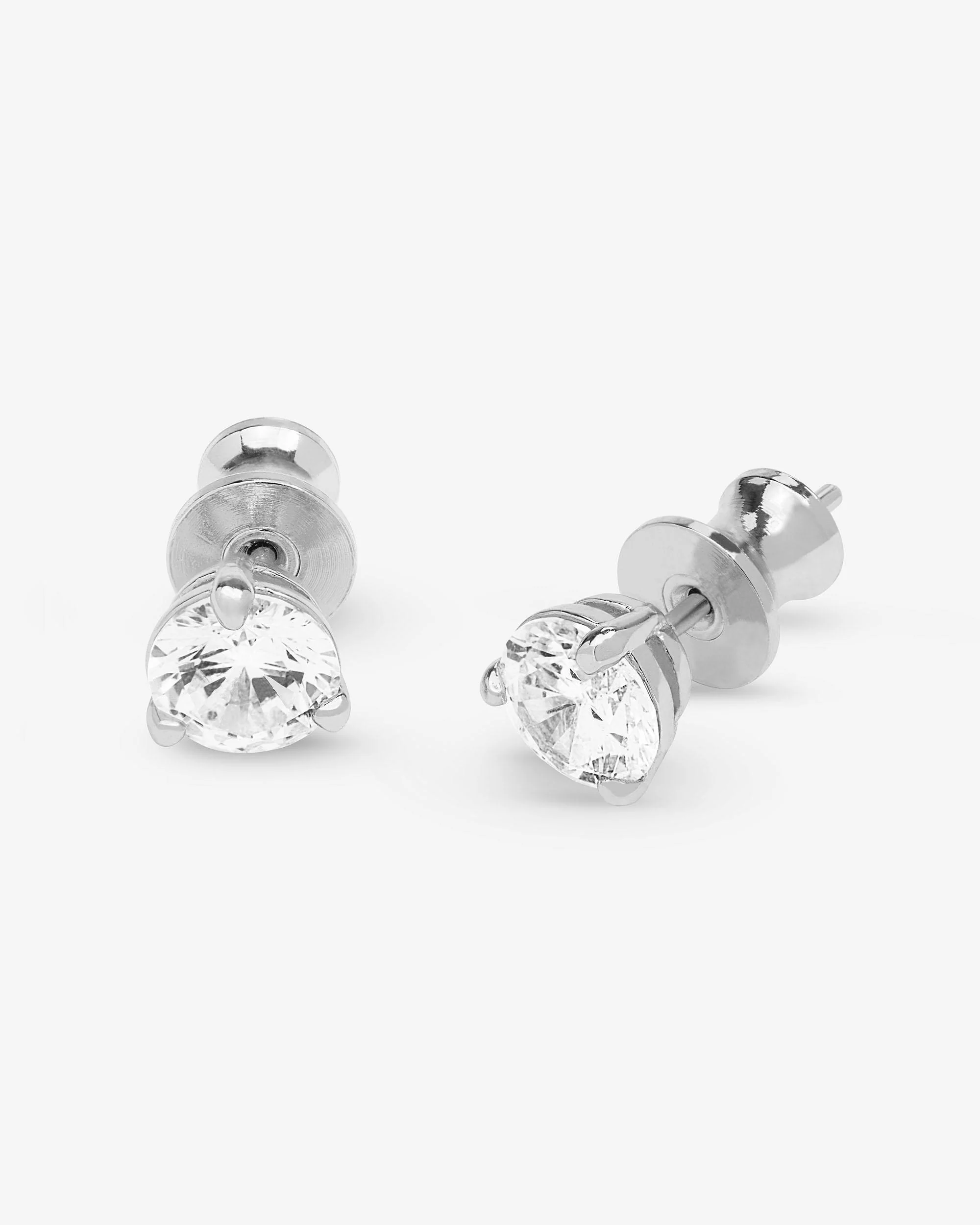 Not Your Basic 6mm Studs - Silver|White Diamondettes - Image 3
