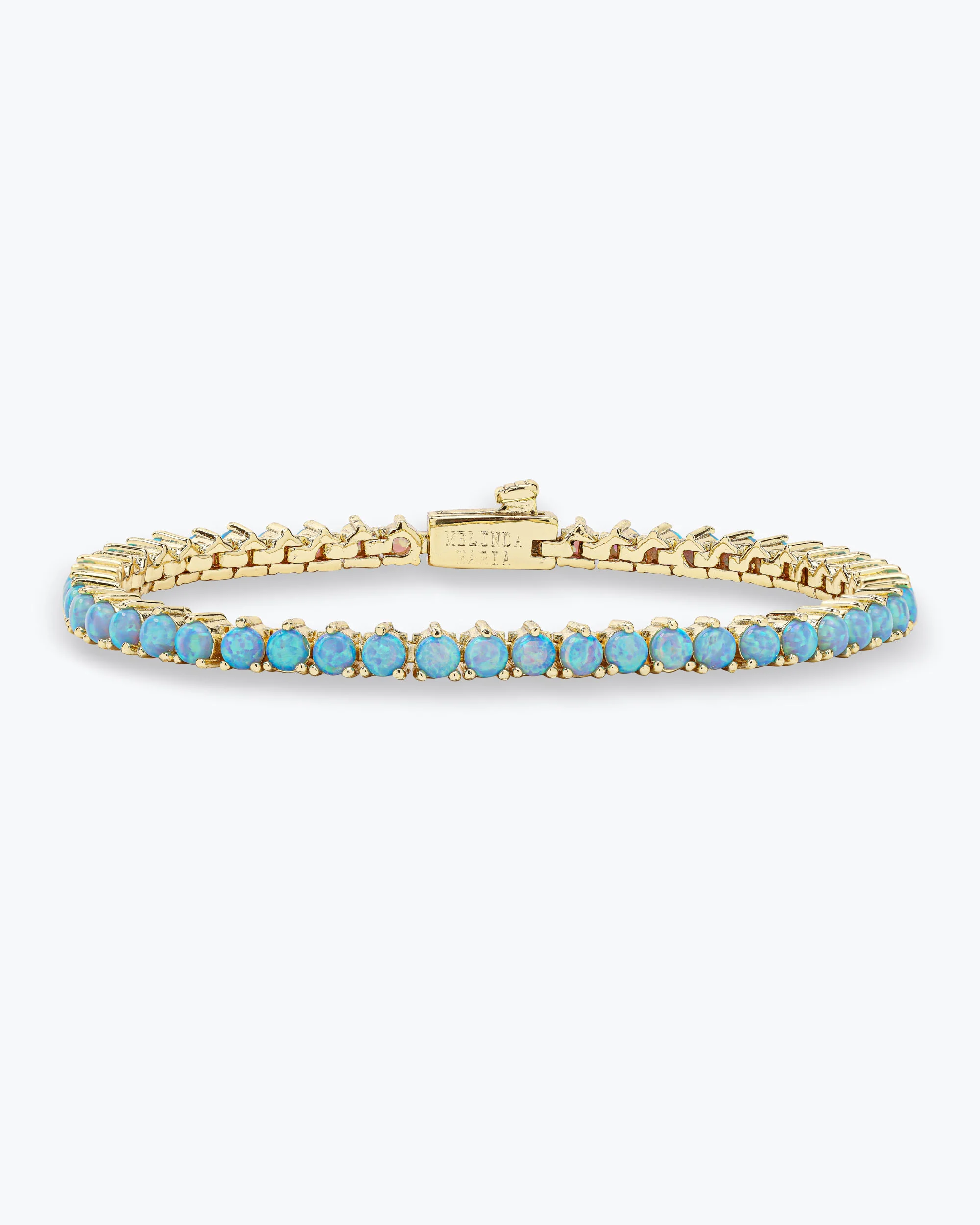 Not Your Basic Tennis Bracelet 3mm - Gold|Blue Opal