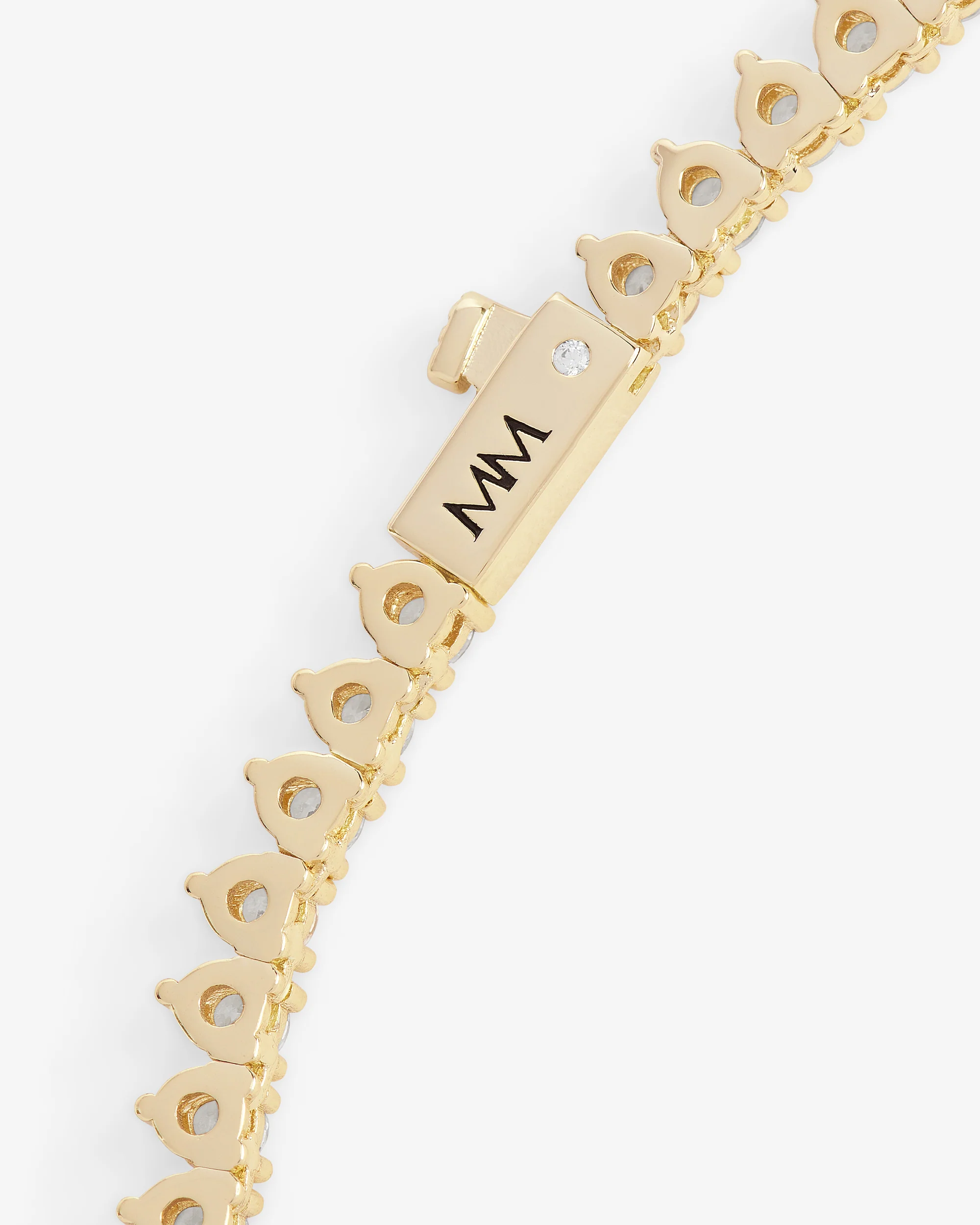 Not Your Basic Tennis Necklace 3mm - Gold|White Diamondettes - Image 7