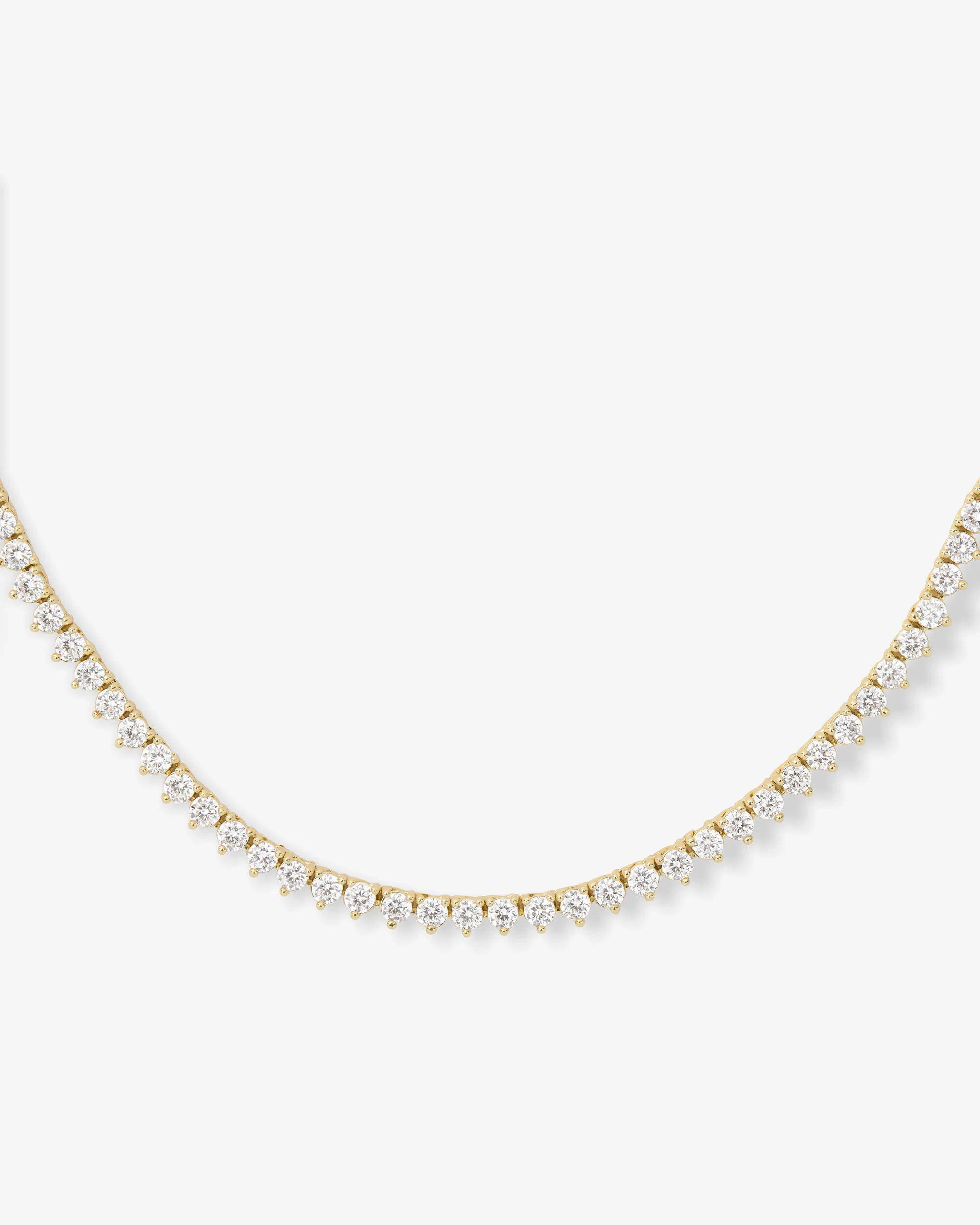 Not Your Basic Tennis Choker 3mm - Gold|White Diamondettes