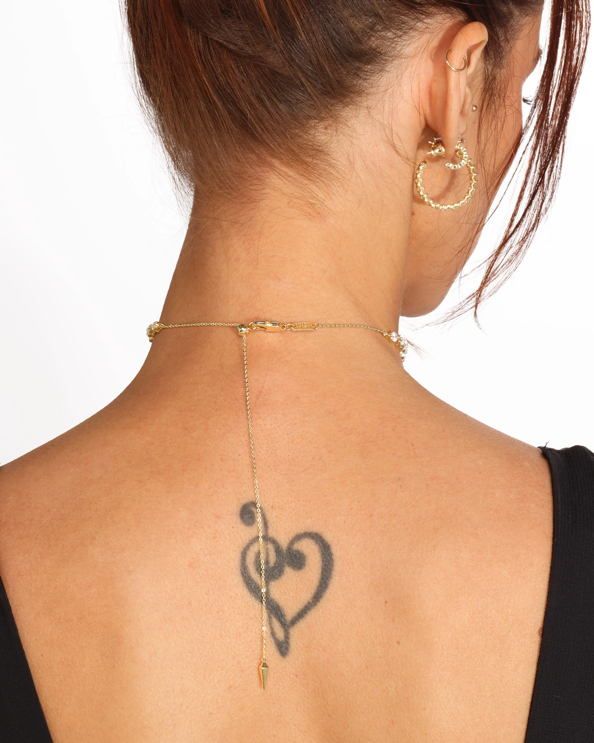Not Your Basic Tennis Choker 3mm - Gold|White Diamondettes - Image 5