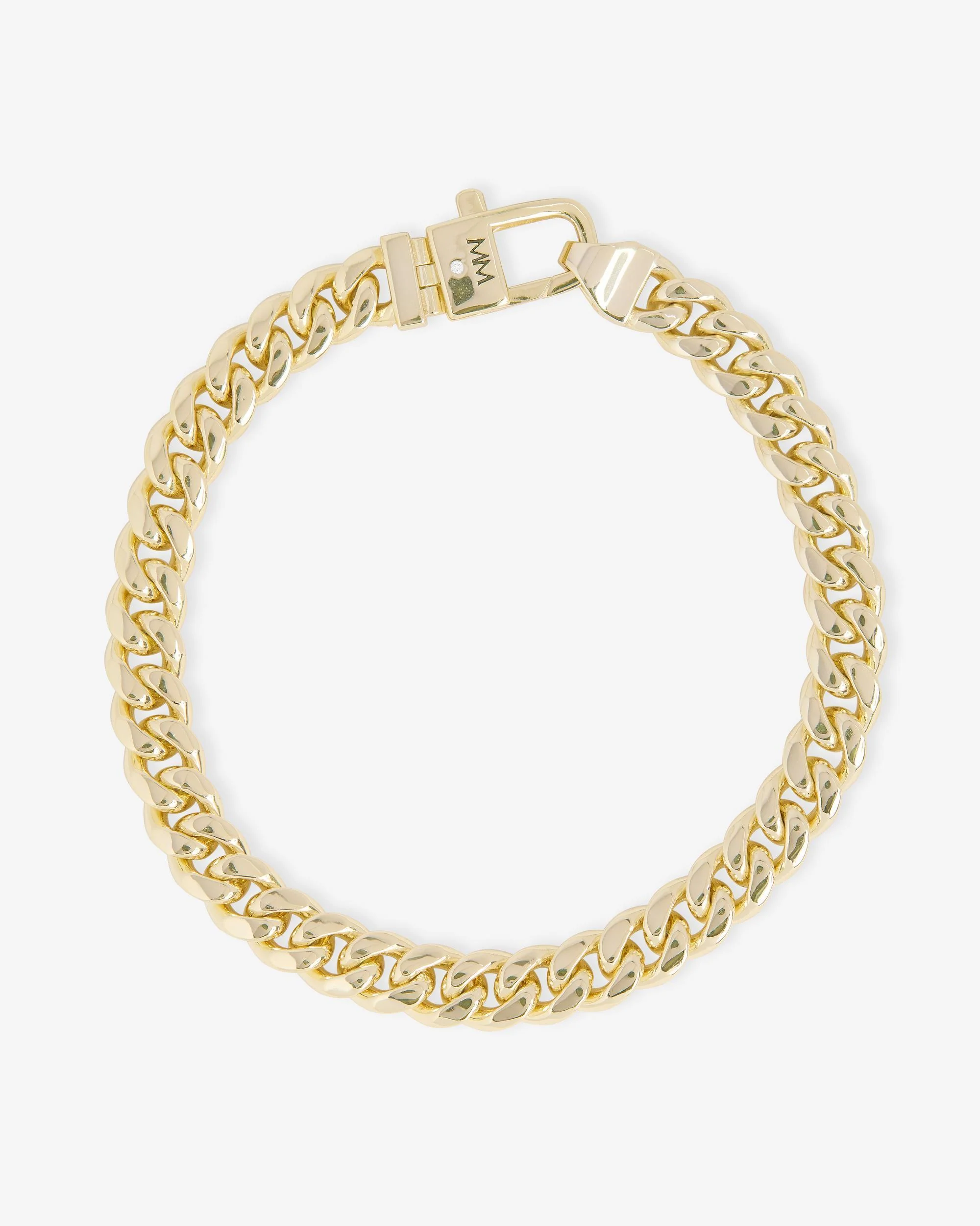 Pavé Julian Cuban Chain Bracelet 6.8mm - Gold|White Diamondettes - Image 3