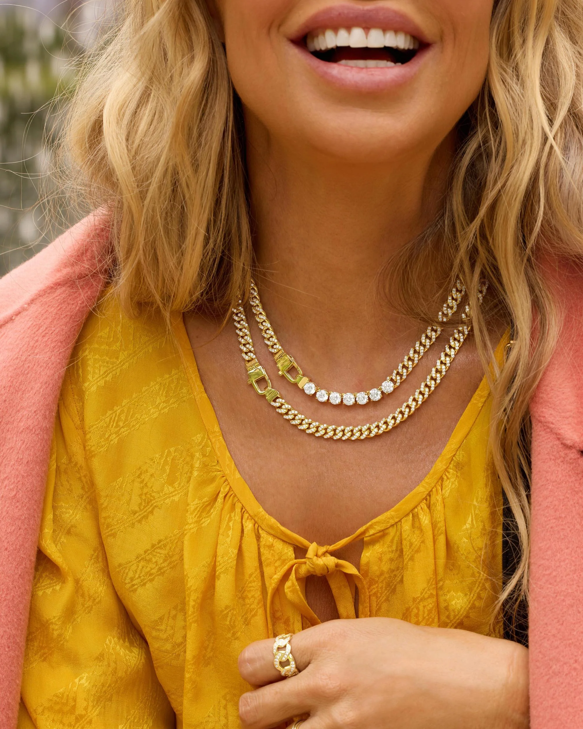 Pavé Julian Cuban Chain Necklace 6.8mm - Silver|White Diamondettes - Image 10