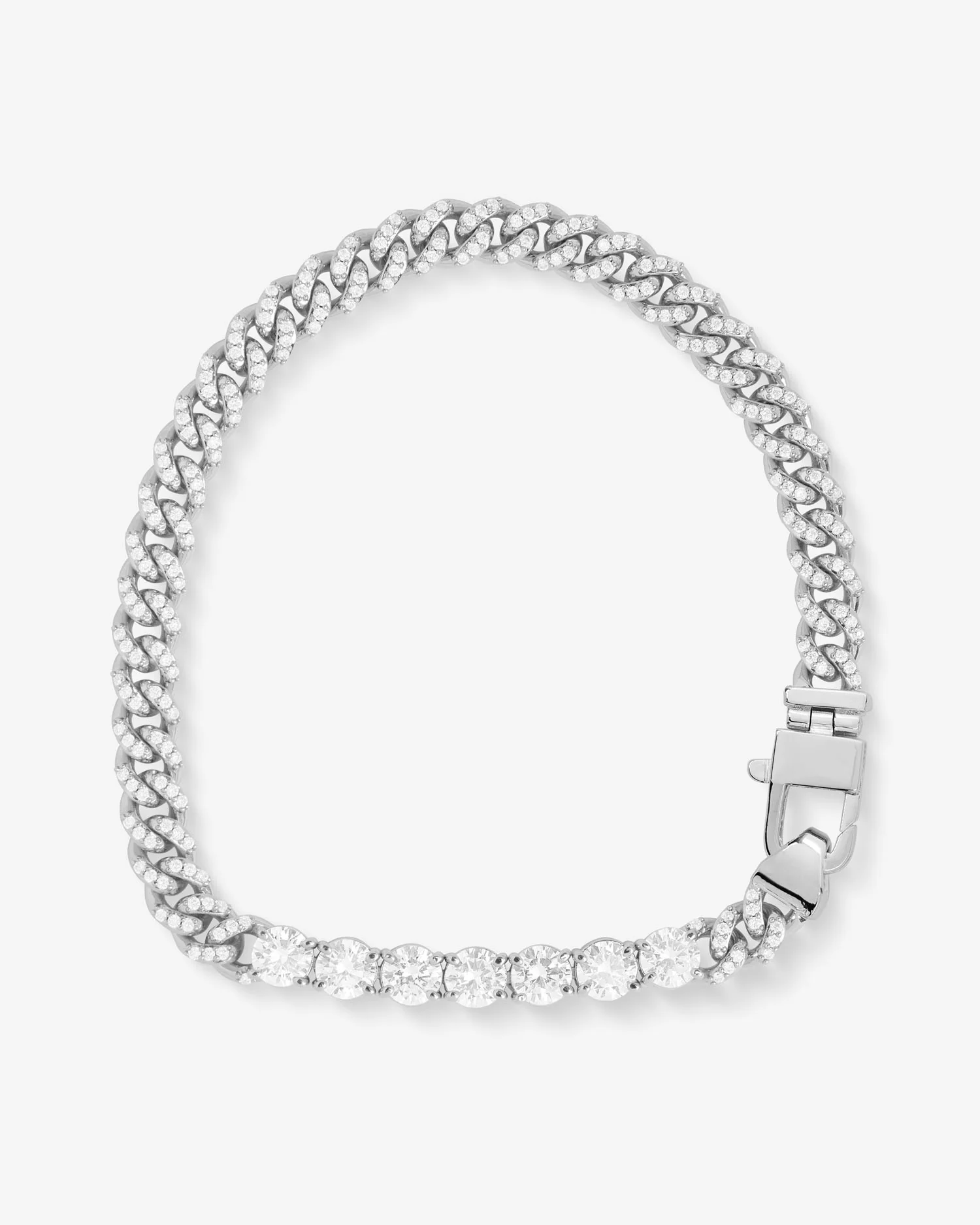 Pavé Julian Loves Diamonds Bracelet 6.8mm - Silver|White Diamondettes
