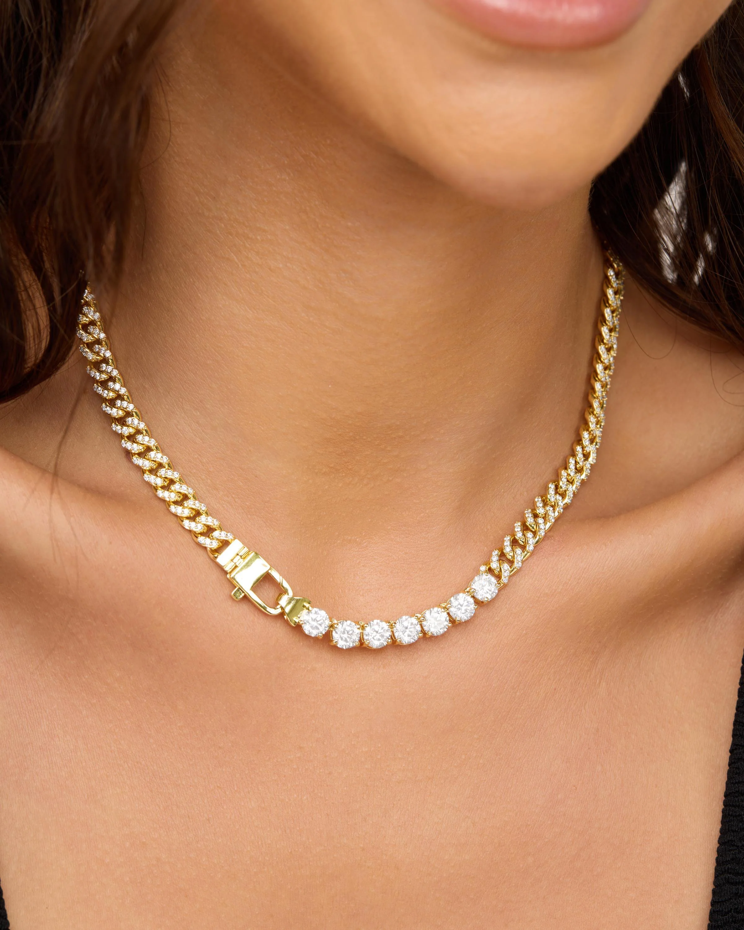 Pavé Julian Loves Diamonds Necklace 6.8mm - Gold|White Diamondettes - Image 2
