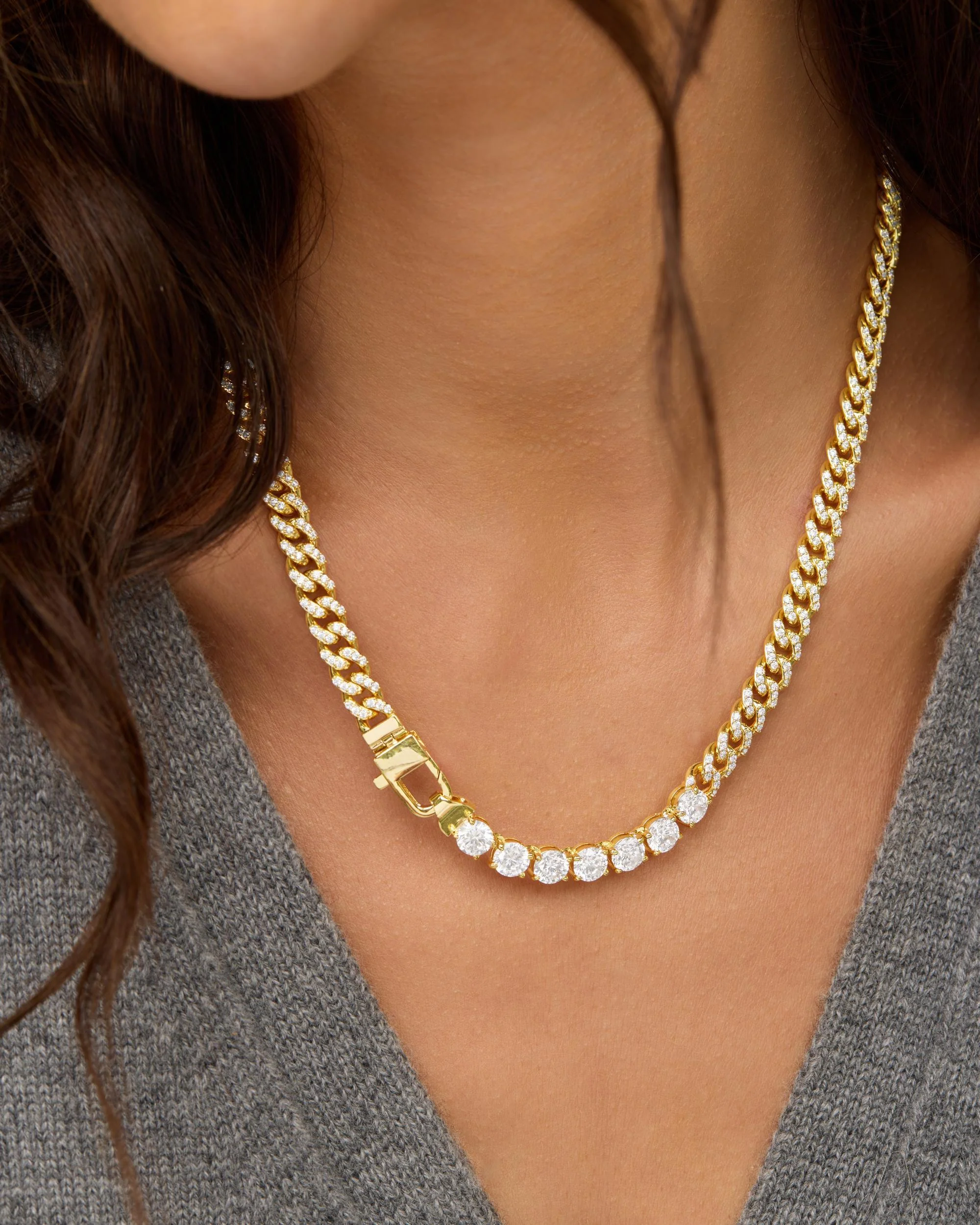 Pavé Julian Loves Diamonds Necklace 6.8mm - Gold|White Diamondettes - Image 3