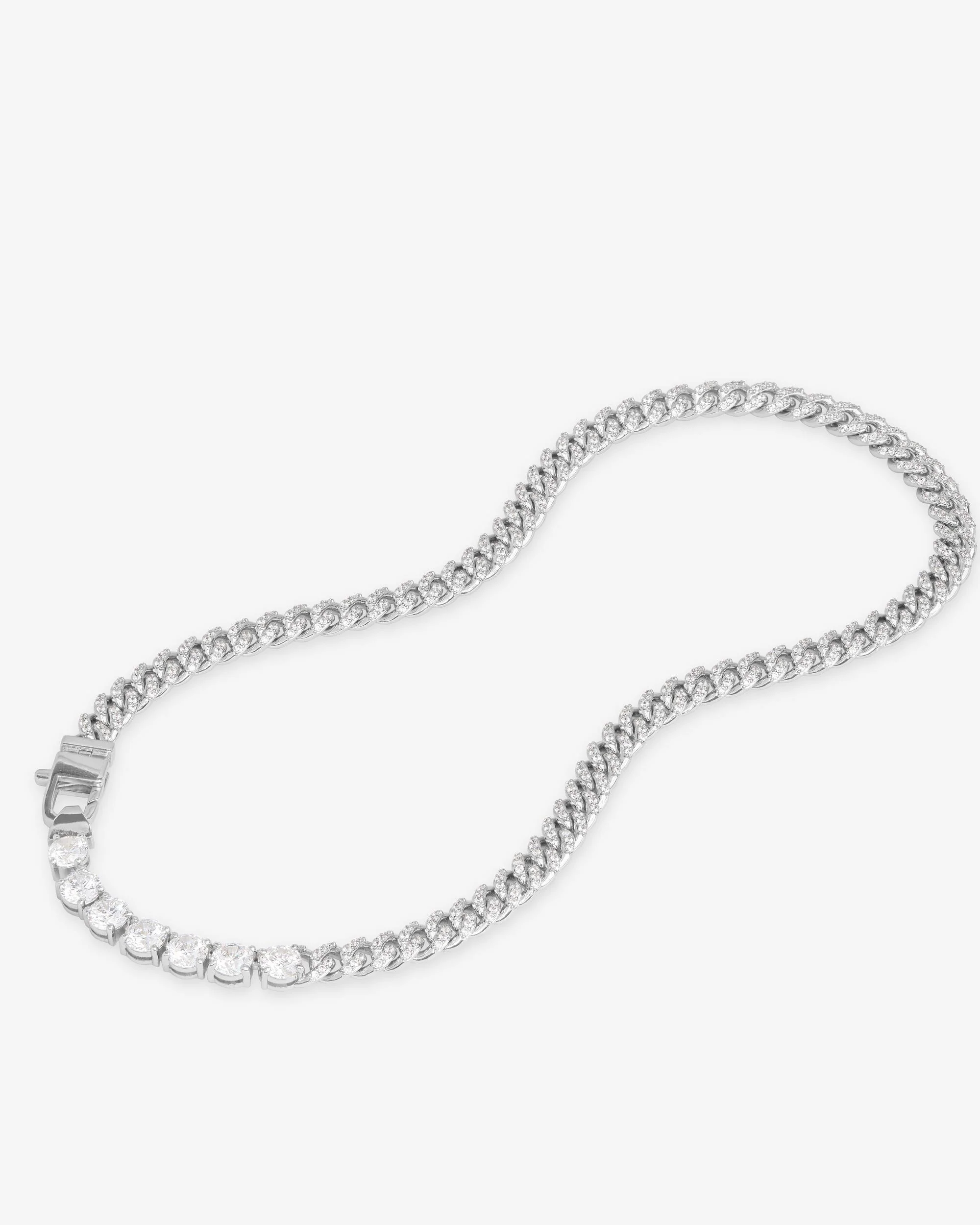 Pavé Julian Loves Diamonds Necklace 6.8mm - Silver|White Diamondettes - Image 5