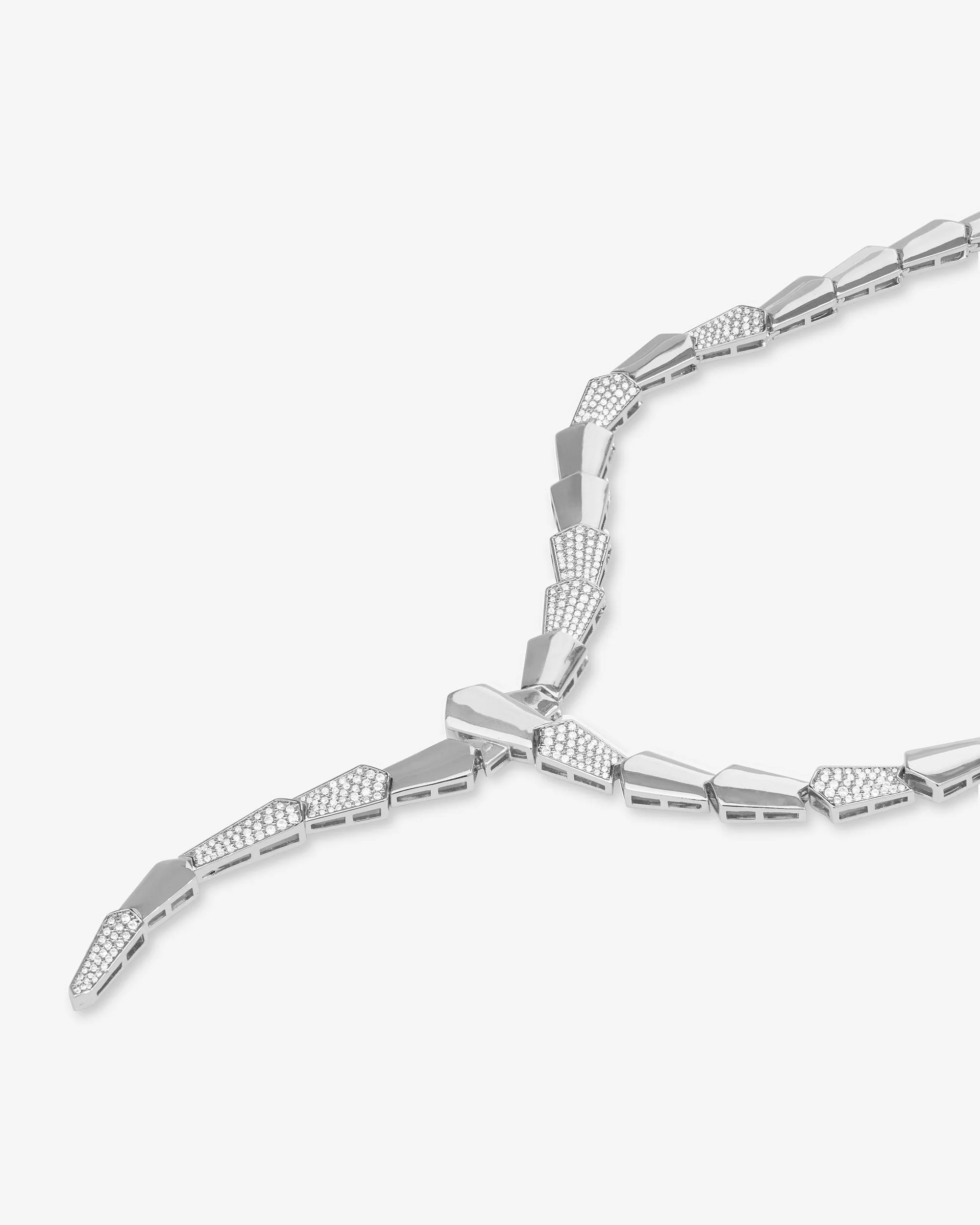 Pavé XL Serpent Lariat - Silver|White Diamondettes - Image 3