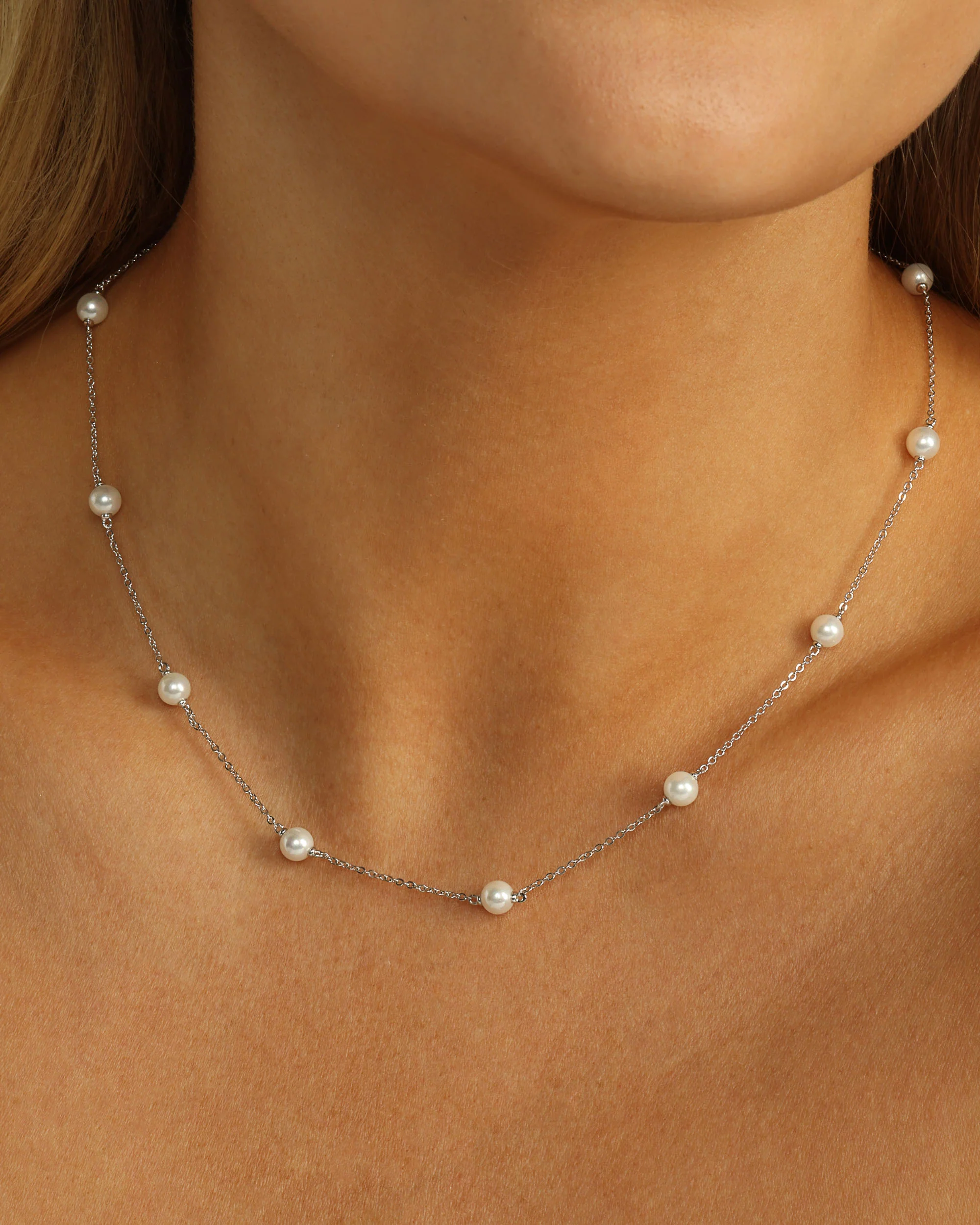 Perfect Pearl Infinity Necklace - Silver - Image 4