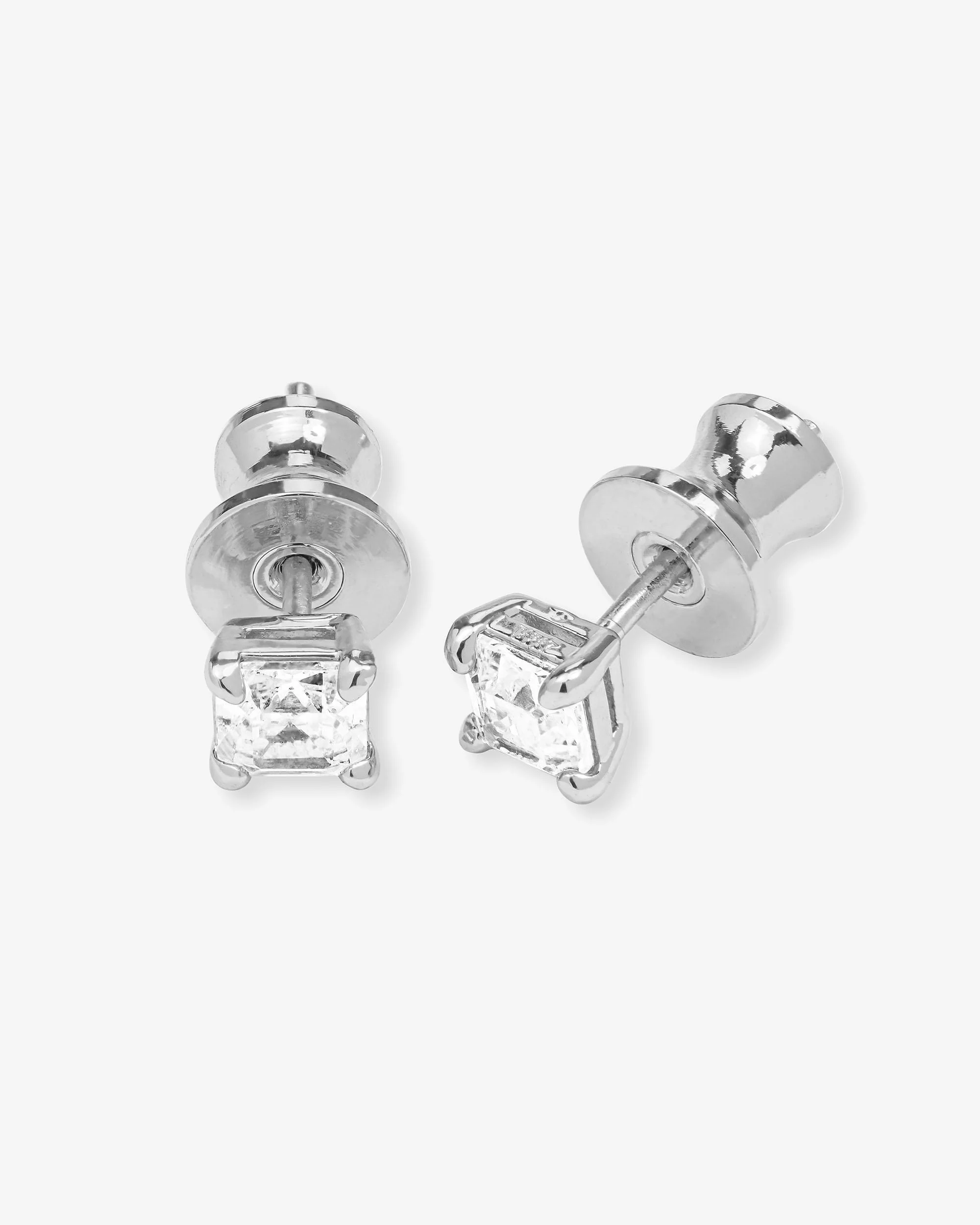 The Queen's 4mm Studs - Silver|White Diamondettes - Image 3