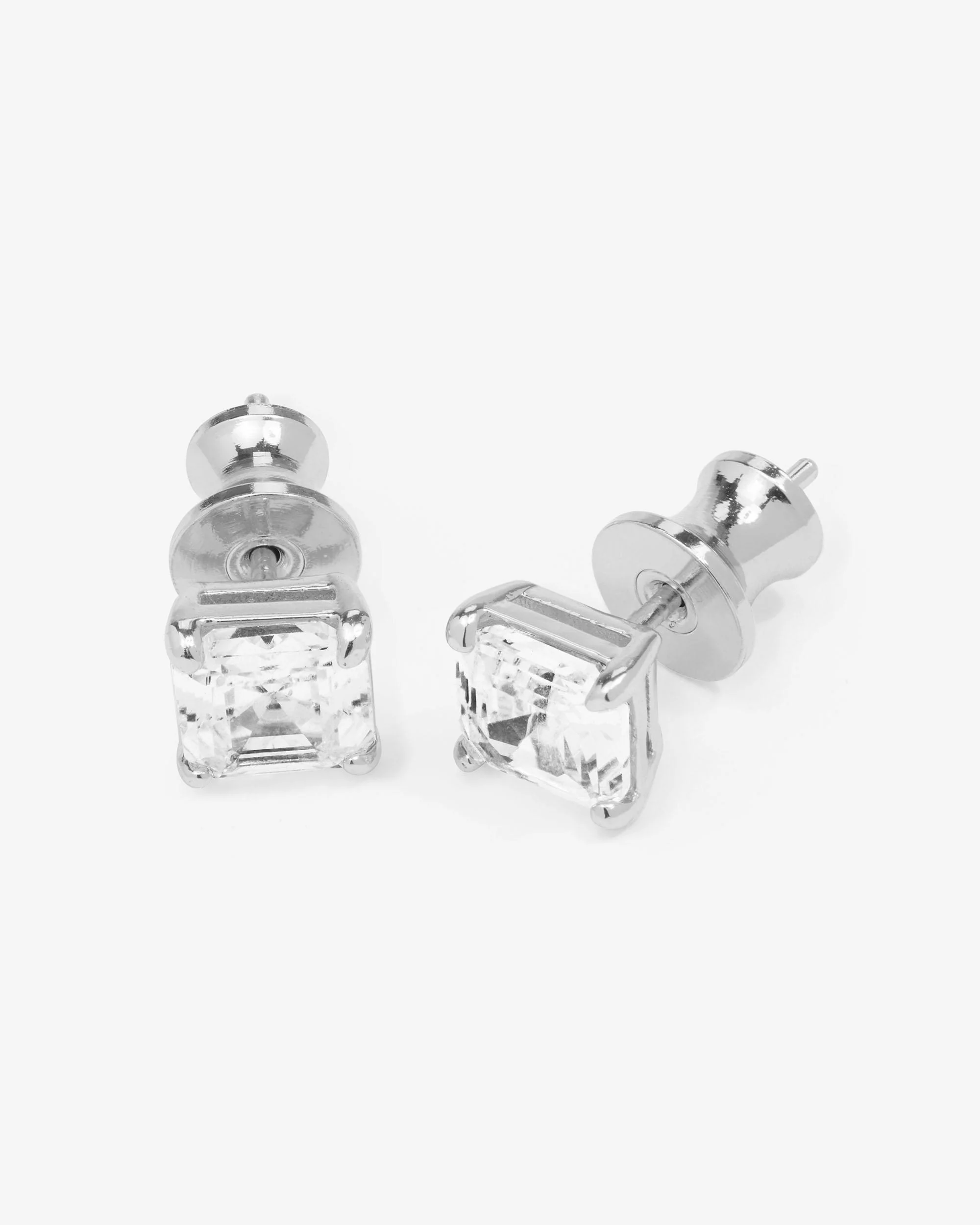 The Queen's 6mm Studs - Silver|White Diamondettes - Image 3