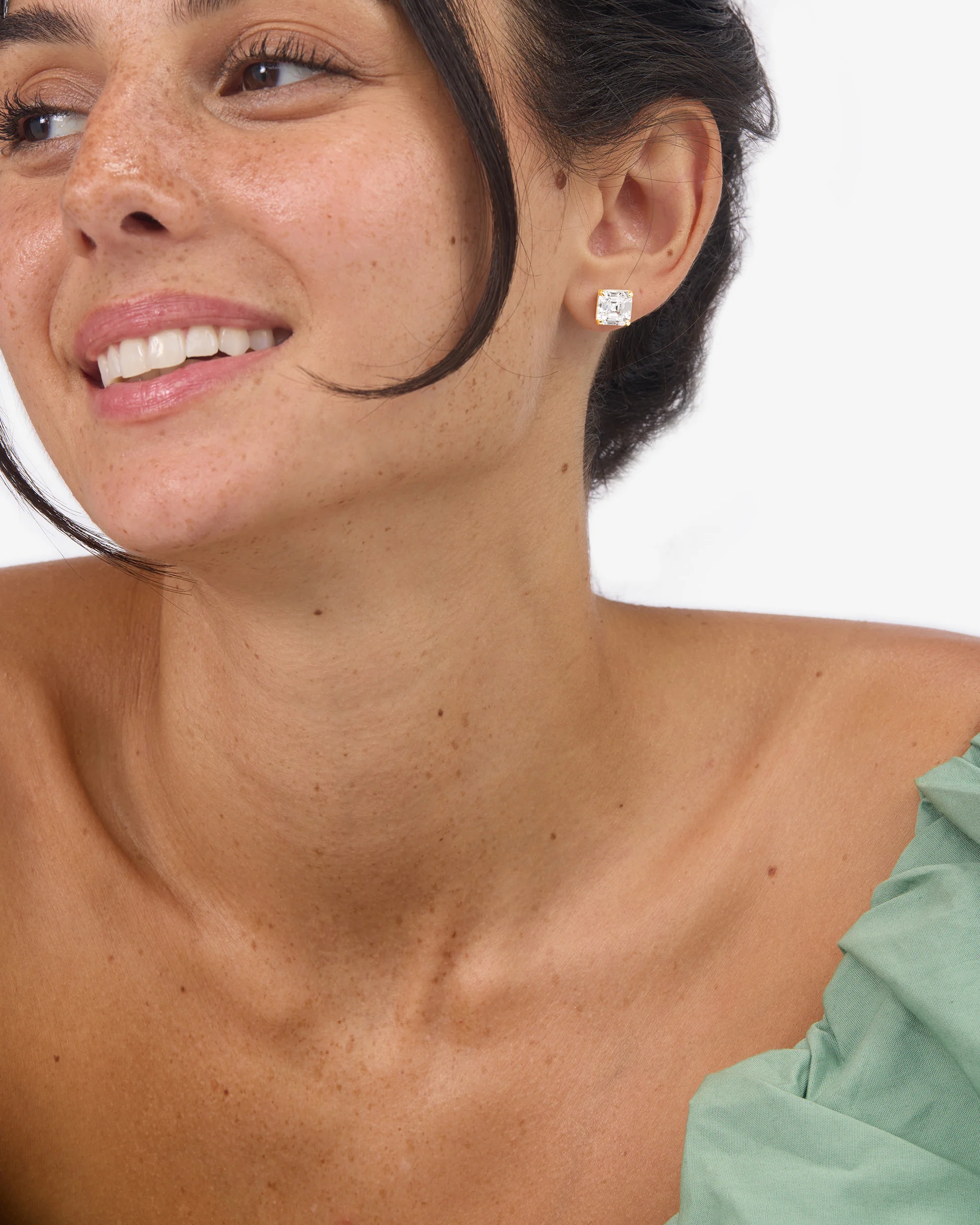 The Queen's 8mm Studs - Gold|White Diamondettes - Image 4