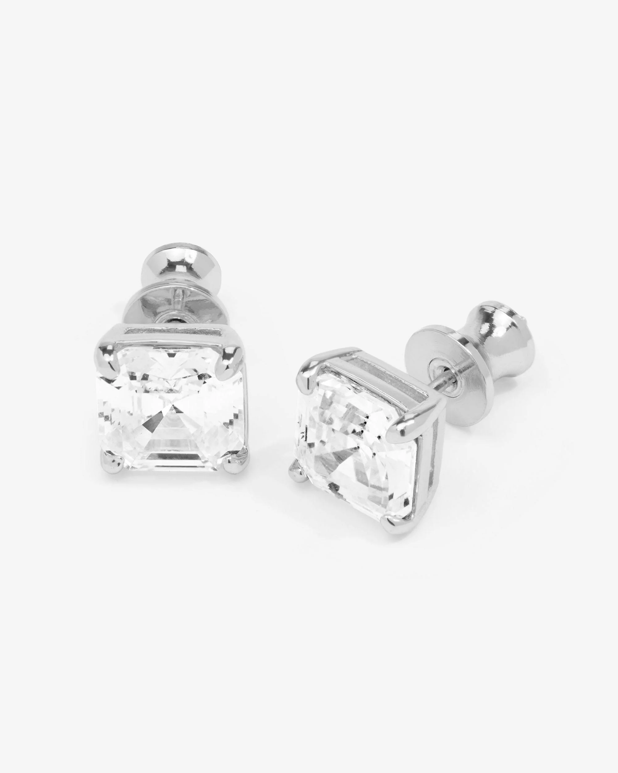 The Queen's 8mm Studs - Silver|White Diamondettes - Image 3