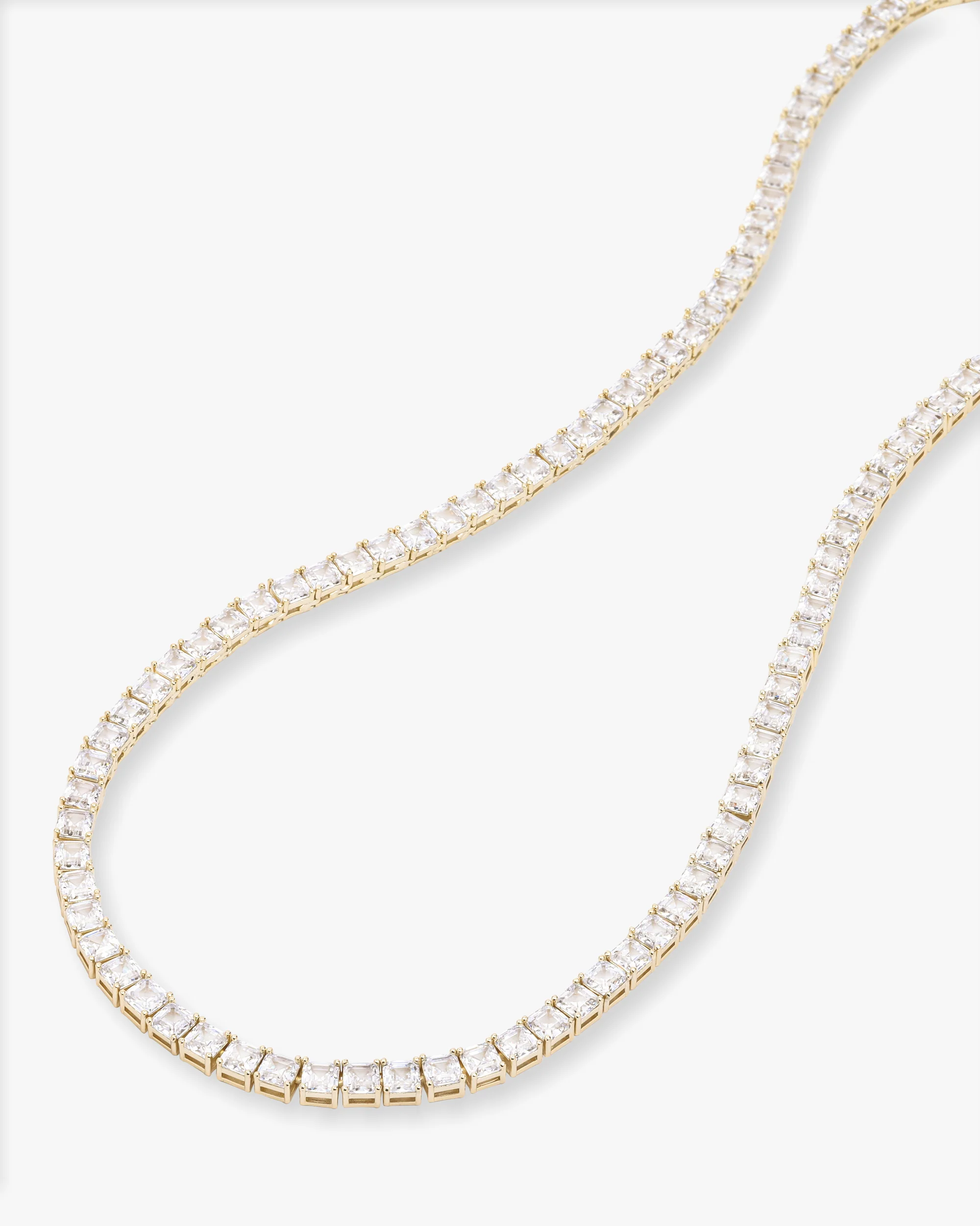 The Queen's Tennis Necklace 5mm - Gold|White Diamondettes - Image 5