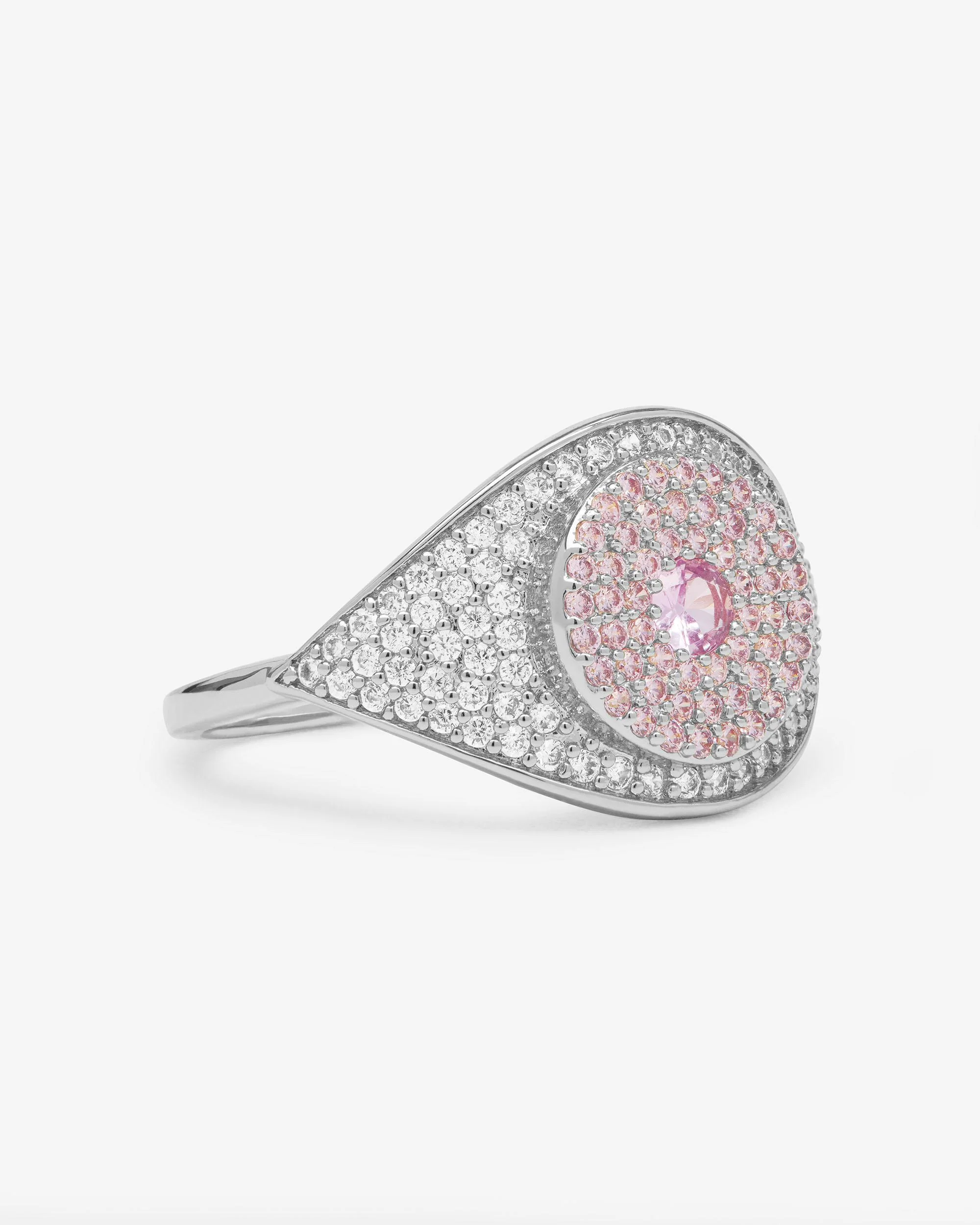 Rose Evil Eye Ring - Silver|Pink Sapphire - Image 3