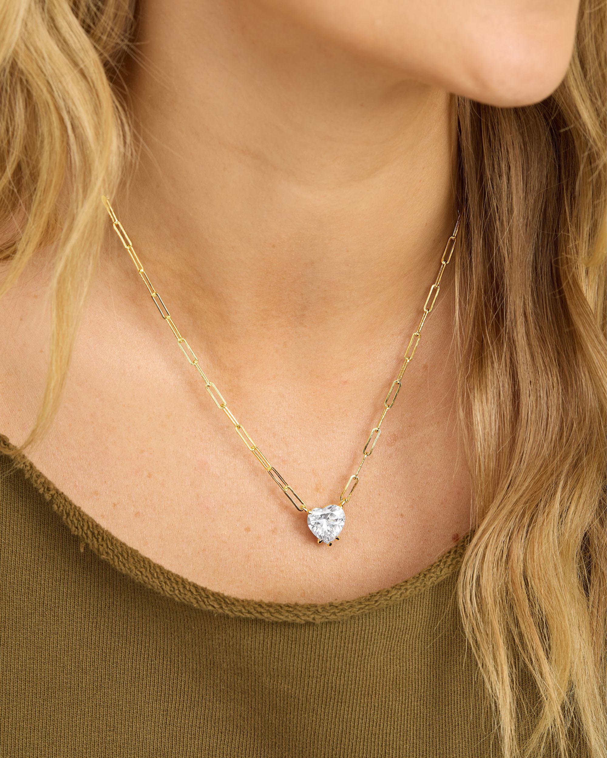 Samantha Loves You More Necklace - Gold|White Diamondettes - Image 2