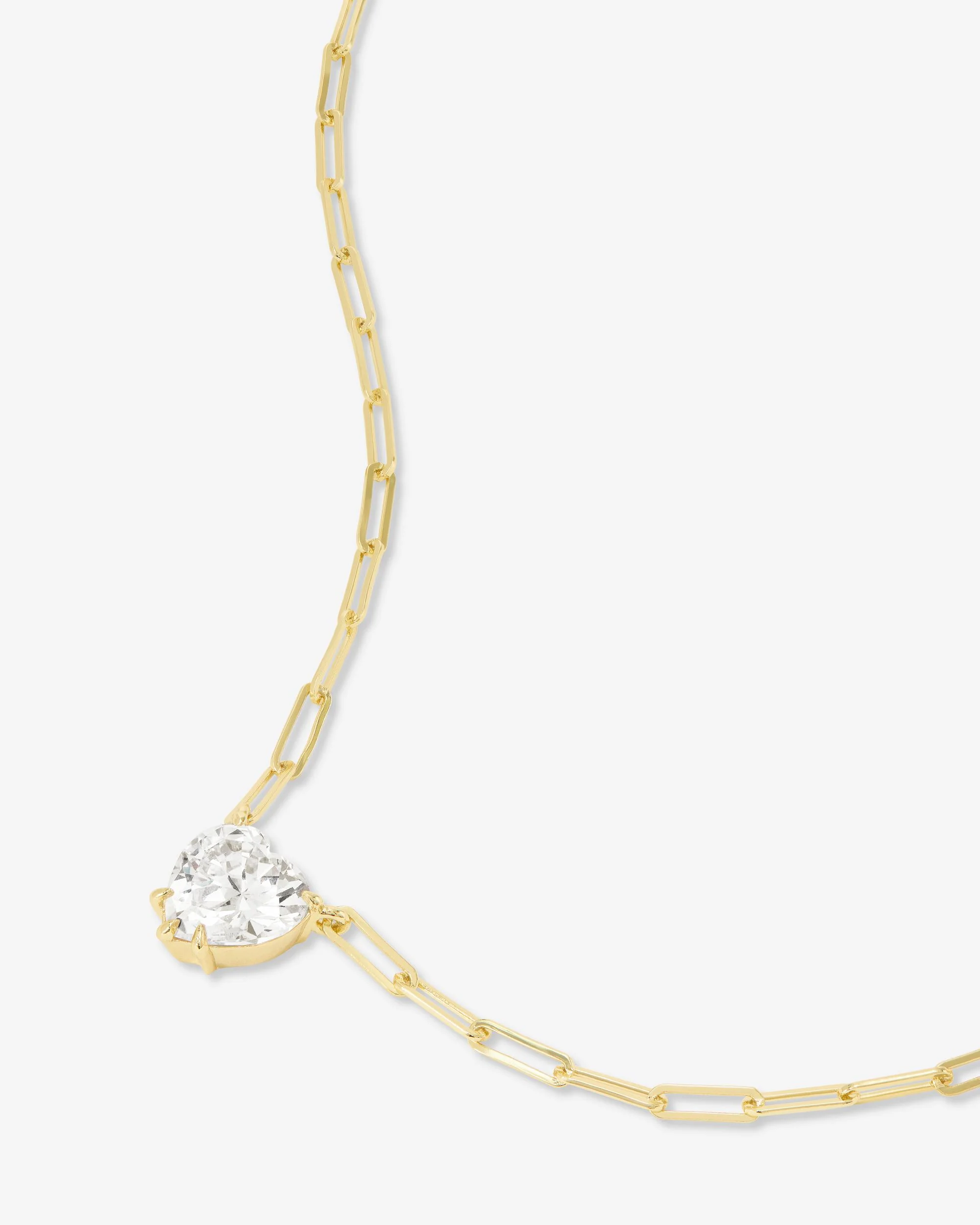 Samantha Loves You More Necklace - Gold|White Diamondettes - Image 3
