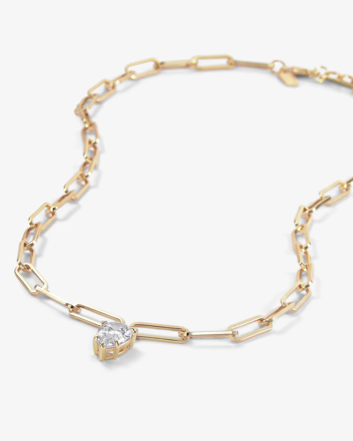 Samantha Teardrop Necklace - Gold|White Diamondettes - Image 3