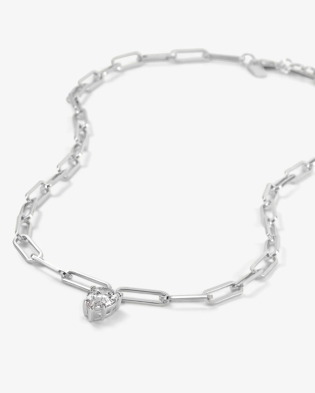 Samantha Teardrop Necklace - Silver|White Diamondettes - Image 3