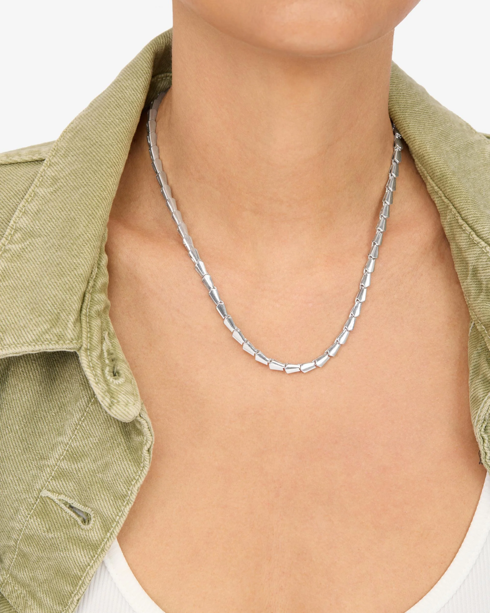 Serpent Collar Necklace - Silver - Image 3