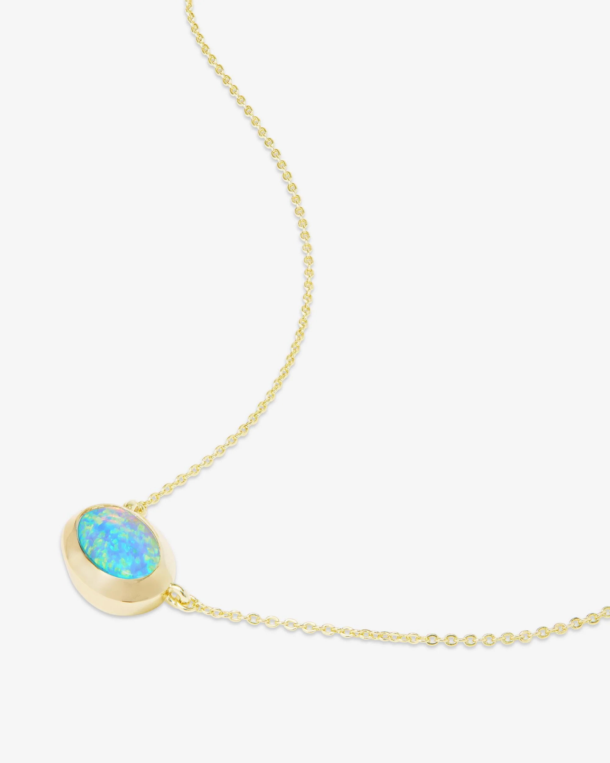 She's a Boss Pendant Necklace - Gold|Blue Opal - Image 3