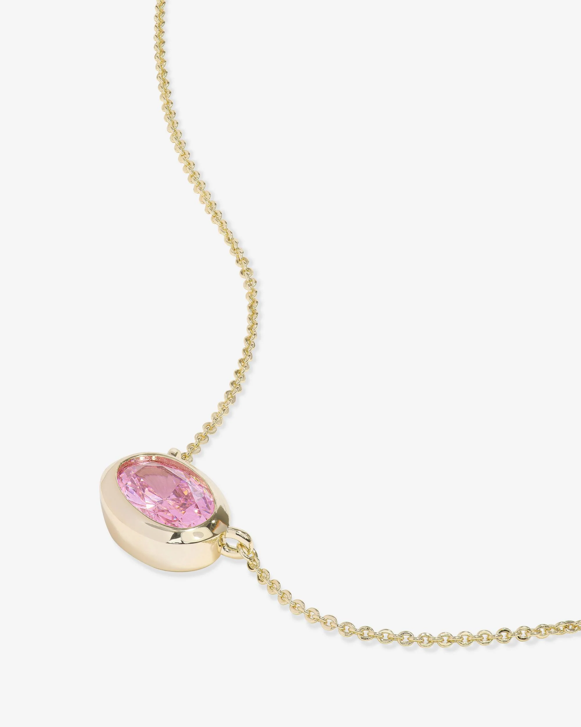 She's a Boss Pendant Necklace - Gold|Pink Diamondettes - Image 3