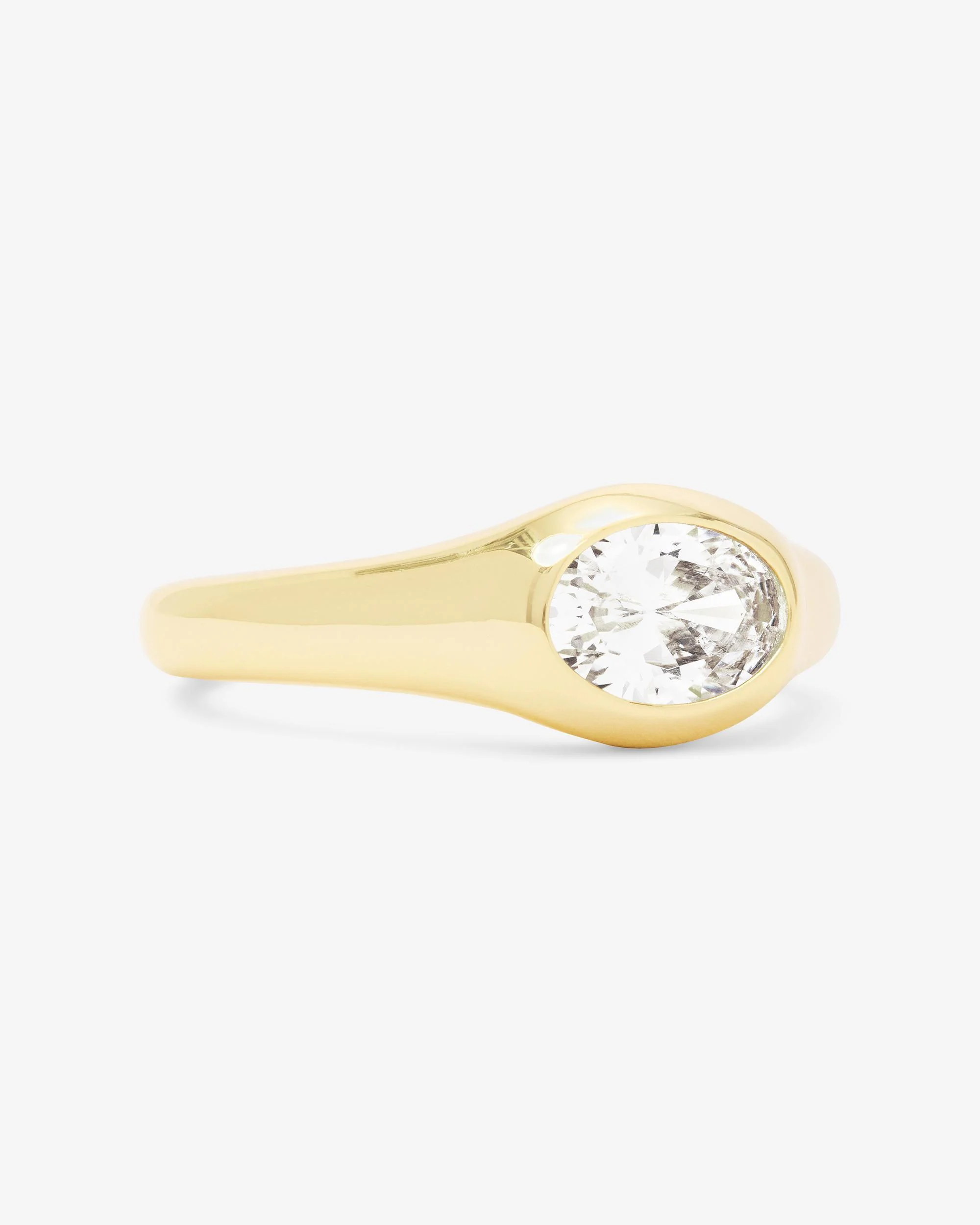 She's a Boss Signet Ring - Gold|White Diamondettes - Image 3