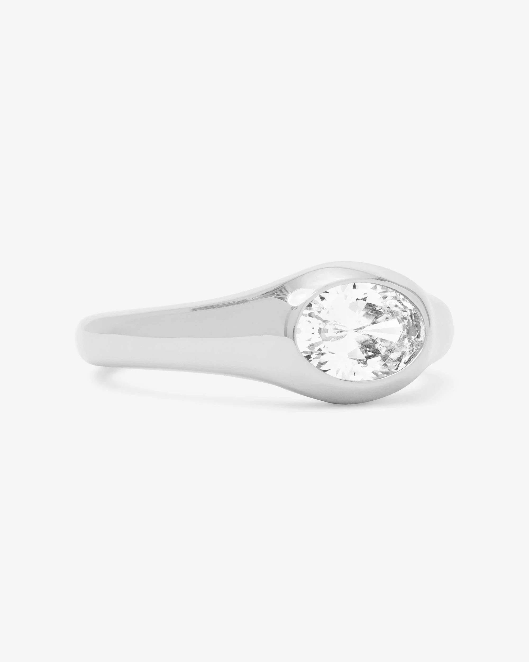 She's a Boss Signet Ring - Silver|White Diamondettes - Image 3