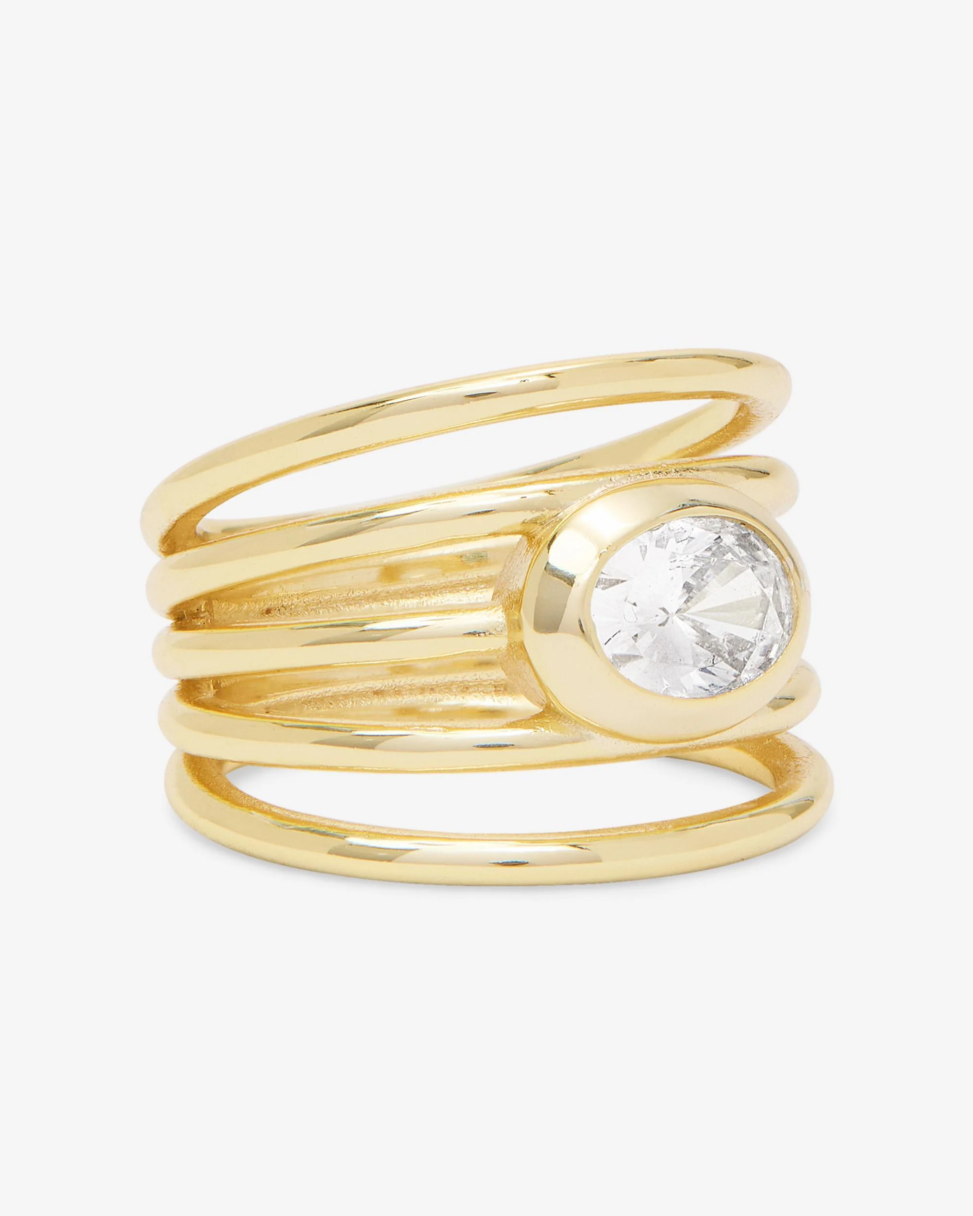 She's a Boss Stacked Ring - Gold|White Diamondettes - Image 3