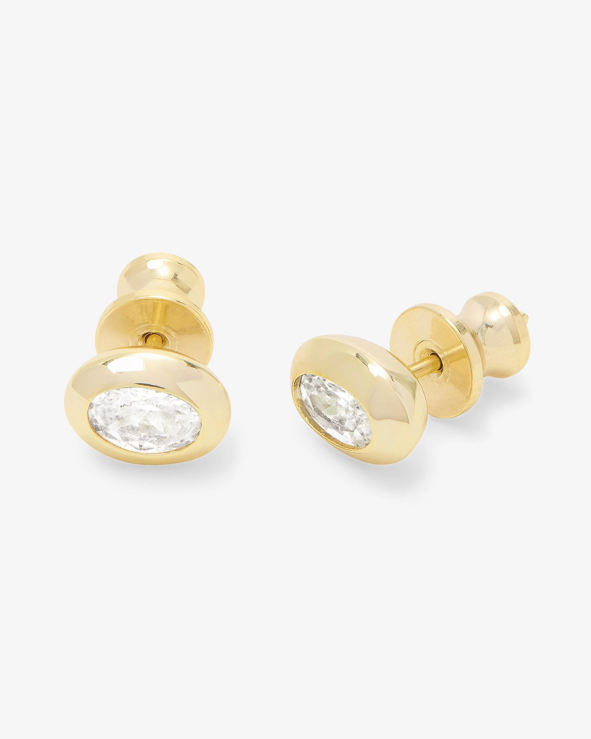 She's a Boss Studs 6mm - Gold|White Diamondettes - Image 3